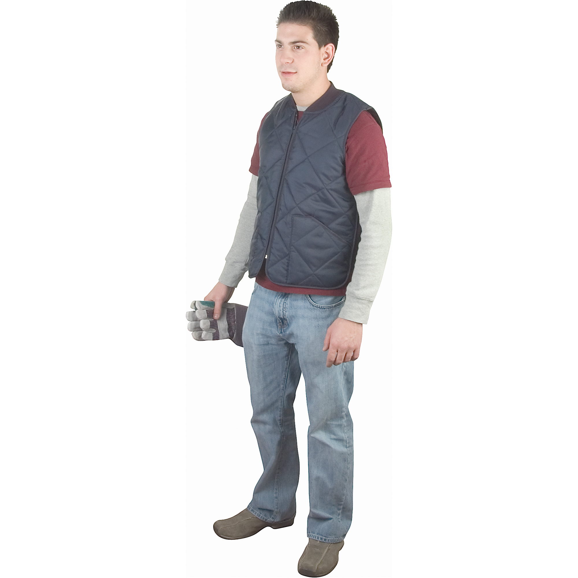 Vestes sans manches, manteaux et manteaux longs isolés à usage léger pour glacières, Hommes, Petit, Bleu marin