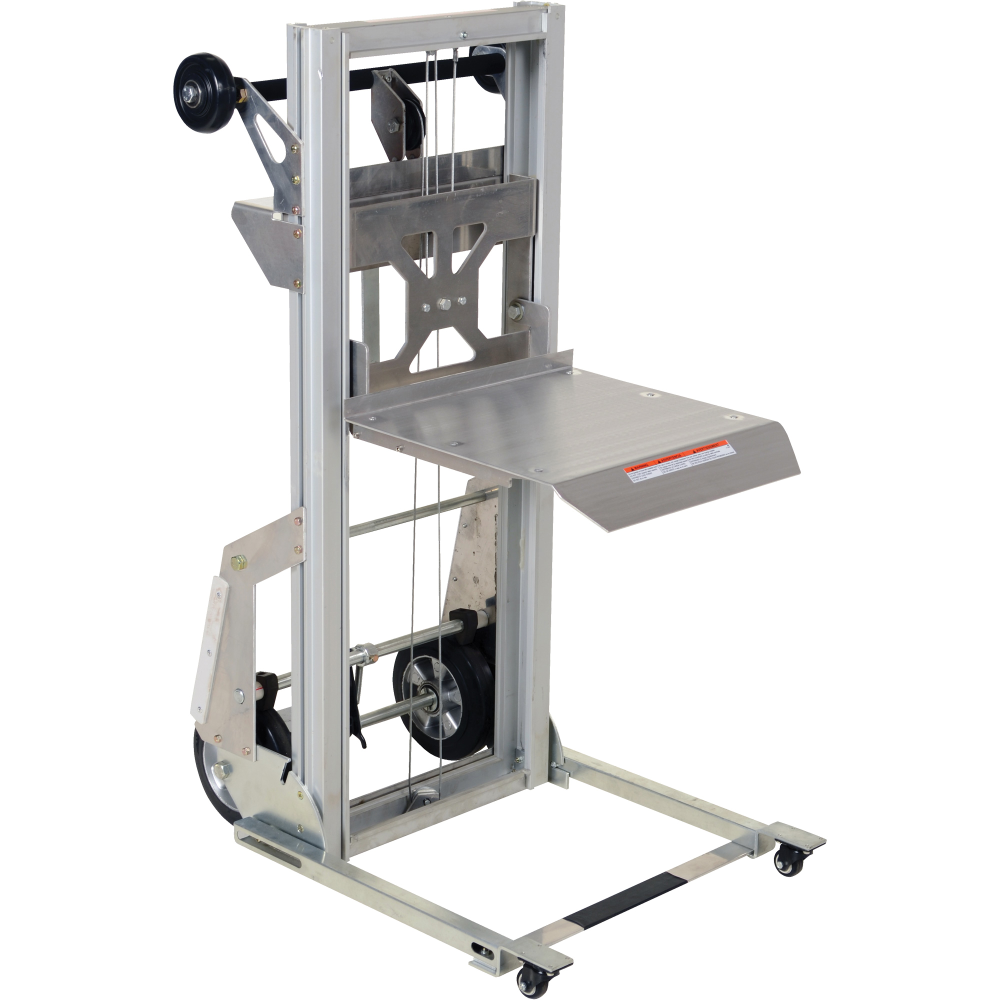 Appareil de levage portatif en aluminium, Mécanisme Pompe au pied, Capacité de 200 lb, Levage max de 61"