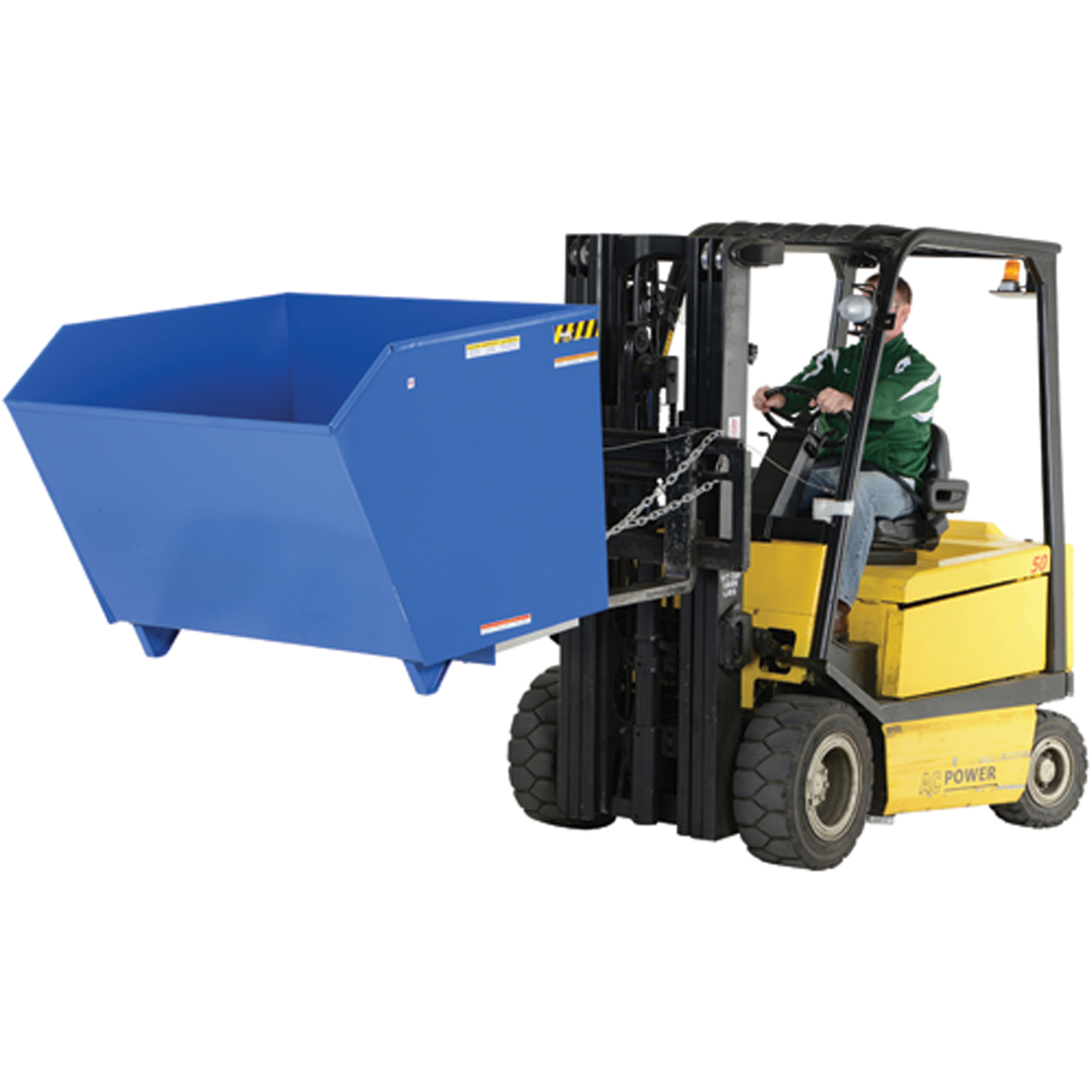 Autobasculeur 90 degrés à profil bas, Acier, 1-1/2 vg³, Bleu – Image 2