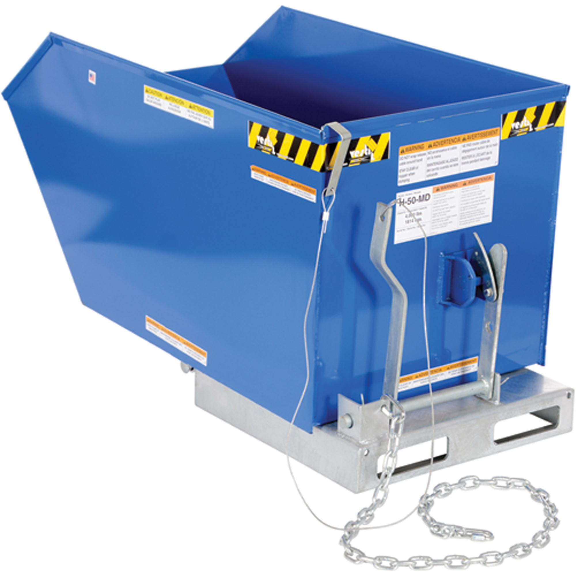 Autobasculeur 90 degrés à profil bas, Acier, 1/2 vg³, Bleu – Image 3