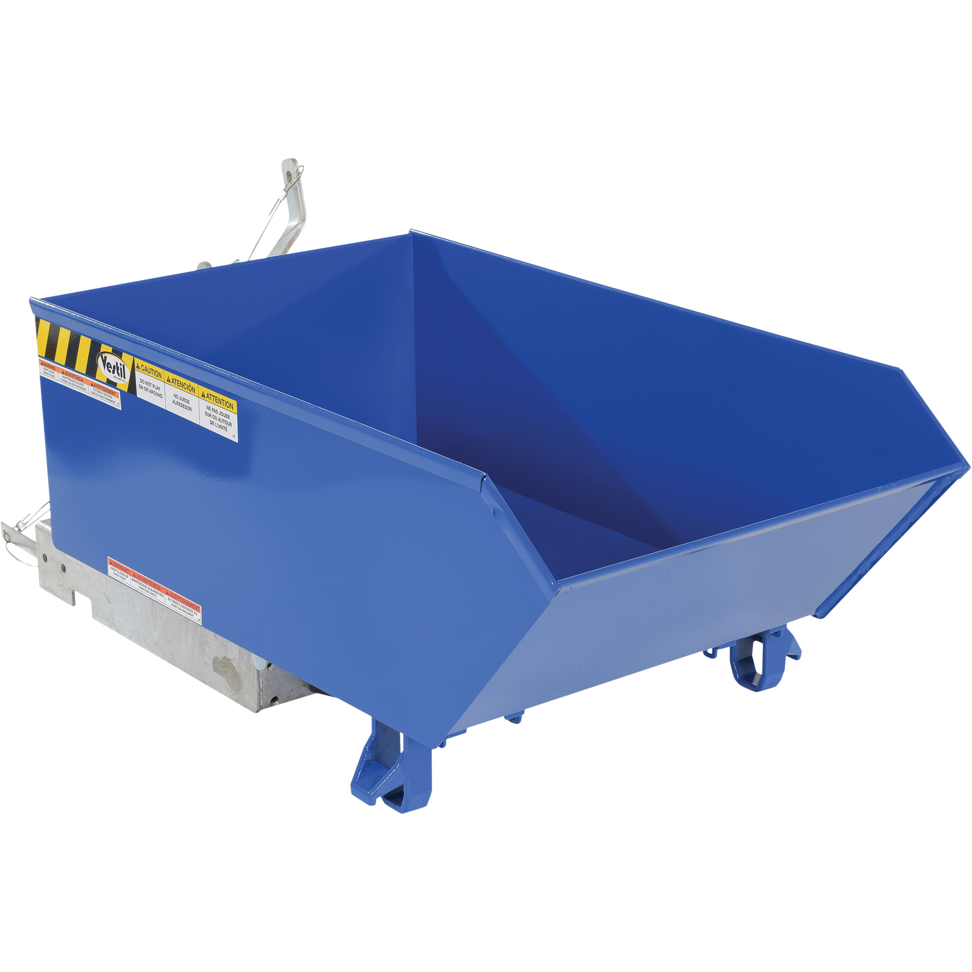 Autobasculeur 90 degrés à profil bas, Acier, 1/4 vg³, Bleu