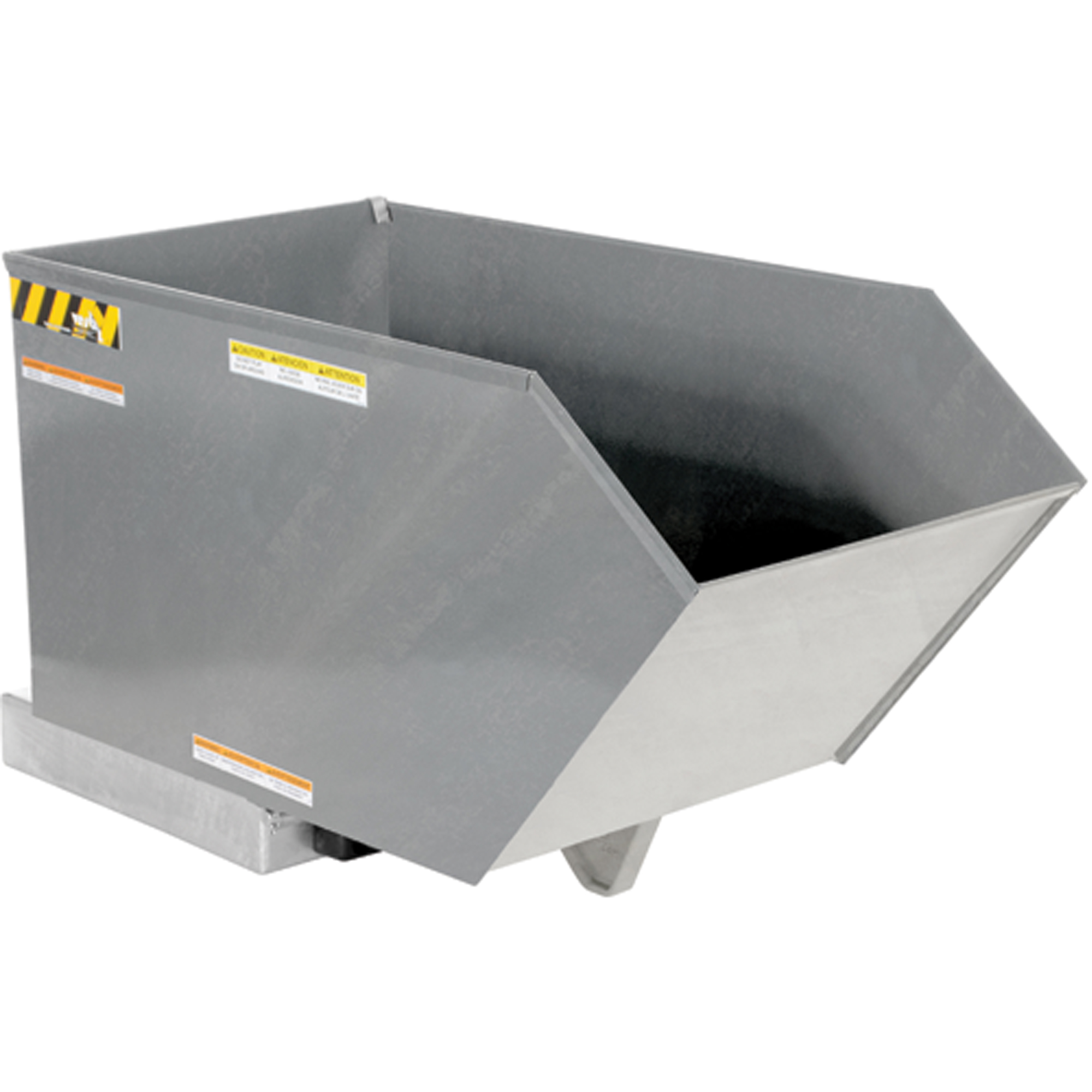 Autobasculeur 90 degrés à profil bas, Acier galvanisé, 1/2 vg³, Argent