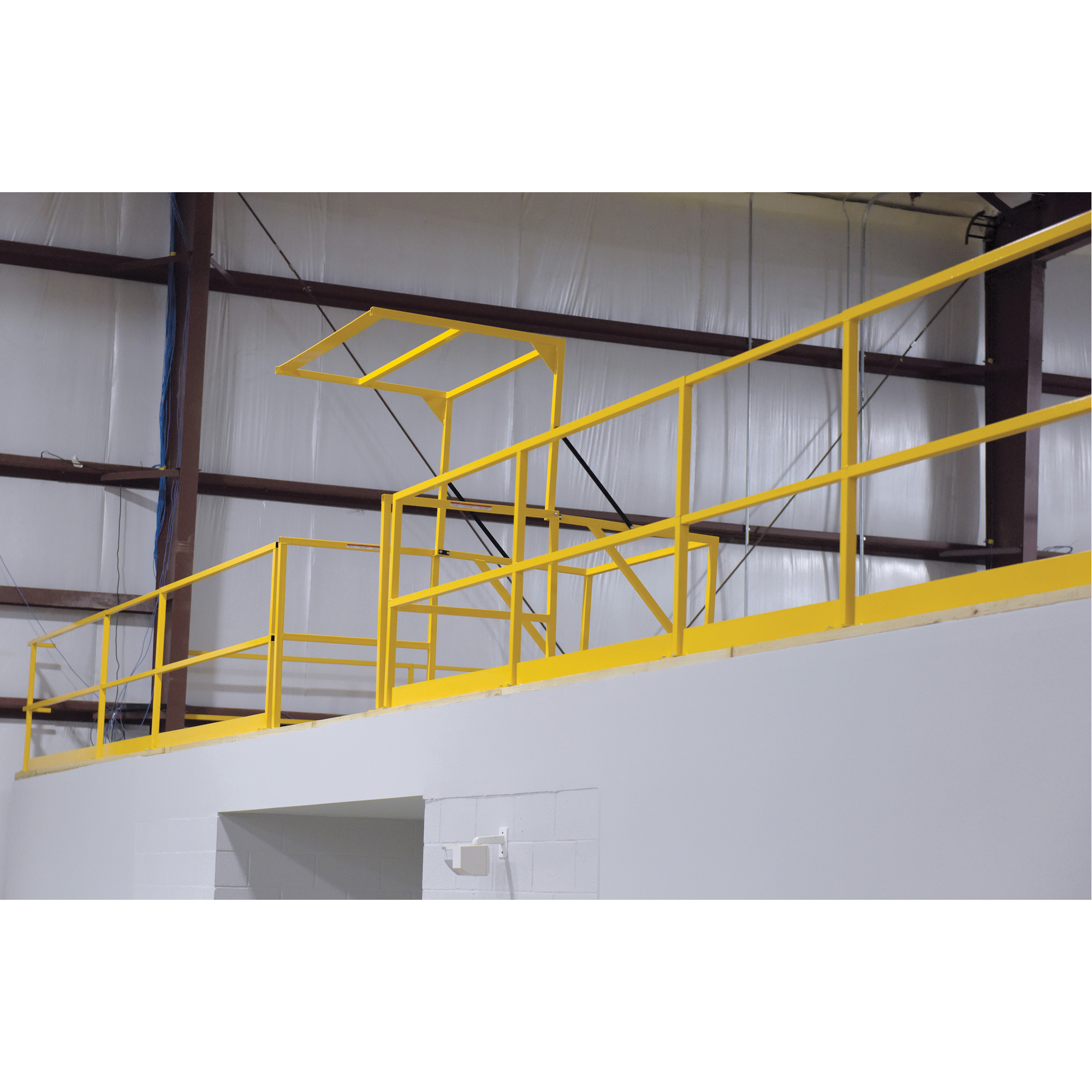 Barrière de sécurité pour mezzanine, 68-1/2" lo x 42" ha, 80-1/16" Élevée, Jaune