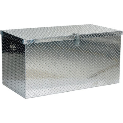 Boîte à outils portative en tôle larmée d'aluminium, 25-1/16" P x 49-1/4" la x 24" h, Argent