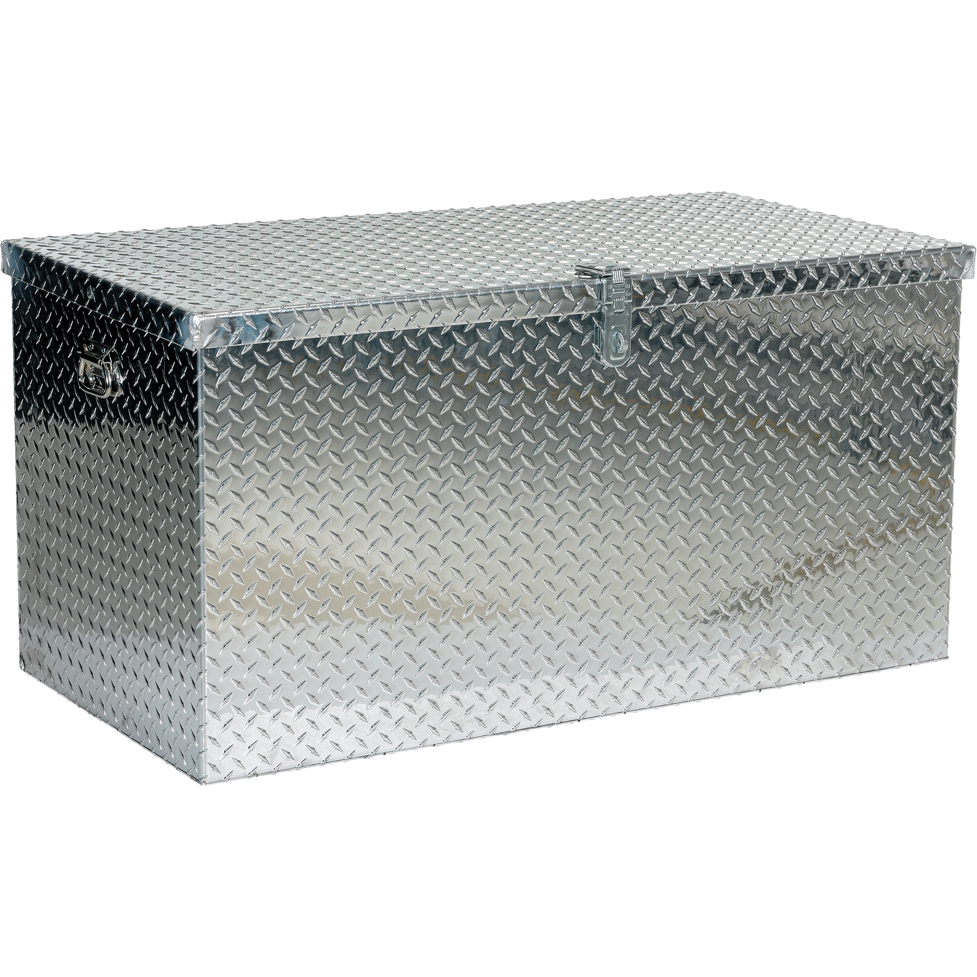 Boîte à outils portative en tôle larmée d'aluminium, 25-1/16" P x 49-1/4" la x 24" h, Argent