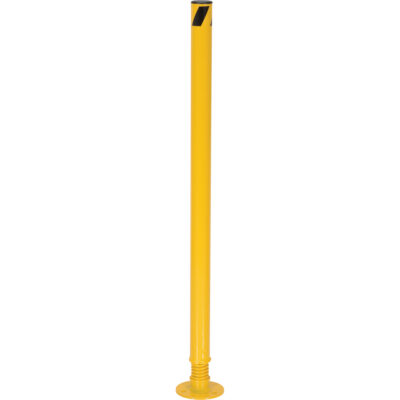 Borne de protection à ressort, Acier, 42" h x 2-1/8" la, Jaune