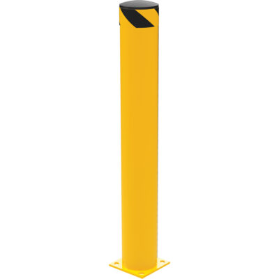 Butoir de sécurité, Acier, 48" h x 6,5" la, Jaune