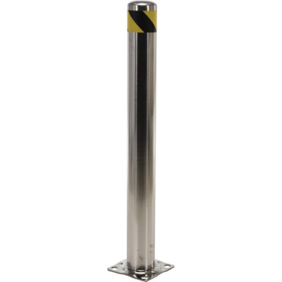Butoir de sécurité, Acier inoxydable, 42" h x 8" la, Argent