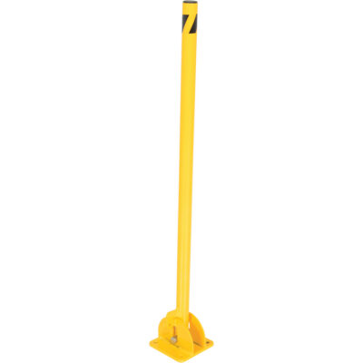 Butoirs repliables, Acier, 42" h x 1-3/4" la, Jaune