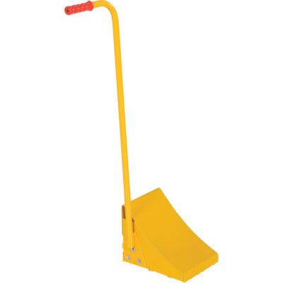 Cale de roue avec poignée ergonomique, Acier, Jaune, 8" la x 10-3/4" p x 9-1/8" h