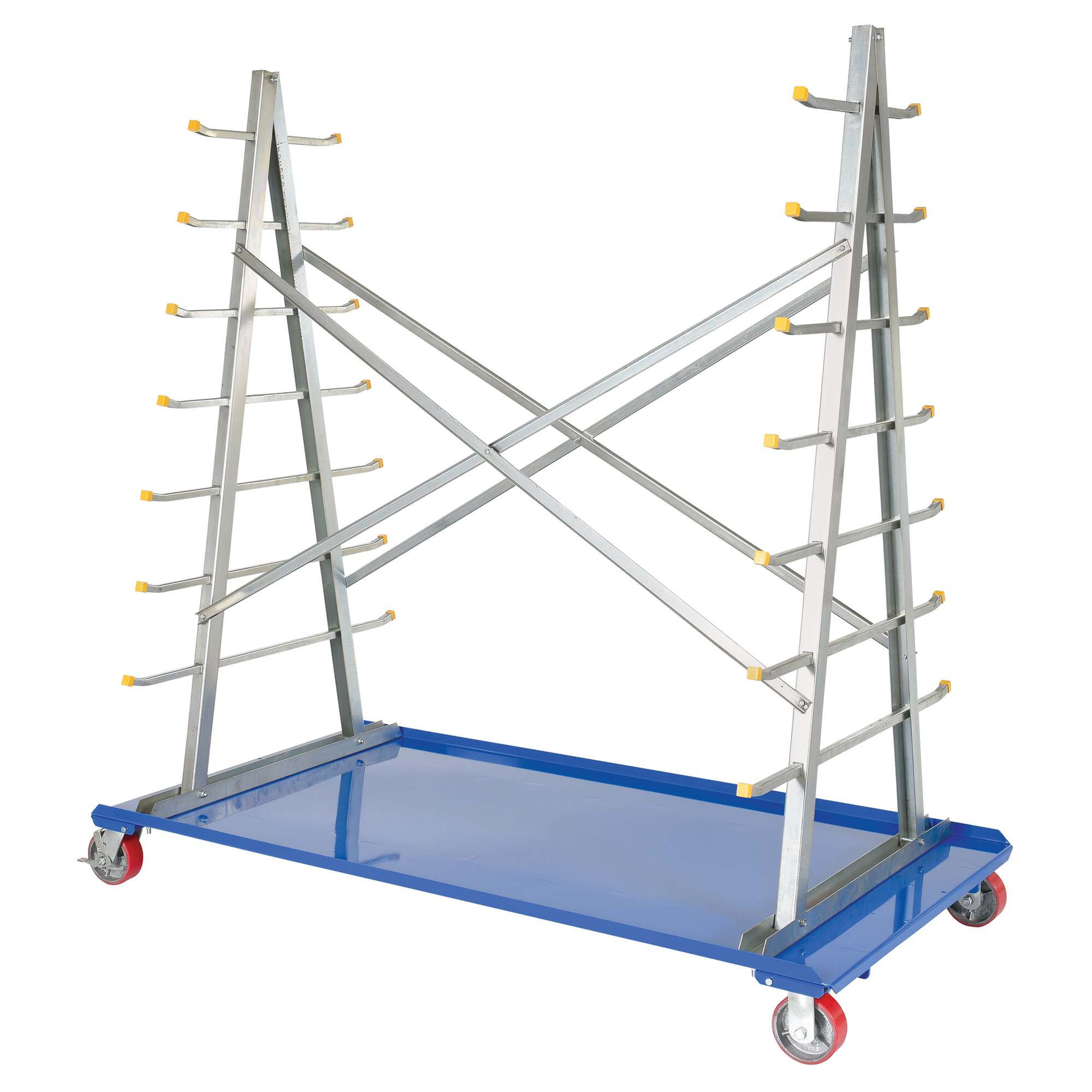 Chariot à cadre en A pour barres et tuyaux, Acier, 36-3/4" la x 73-3/4" p x 72-1/2" h, Capacité de 2000 lb