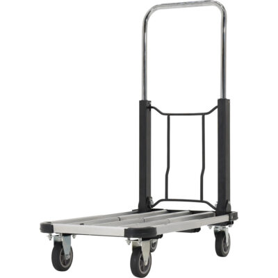 Chariot à plateforme repliable, Acier inoxydable, 300 lb, 28" lo x 16" la, Hauteur 33-1/2"