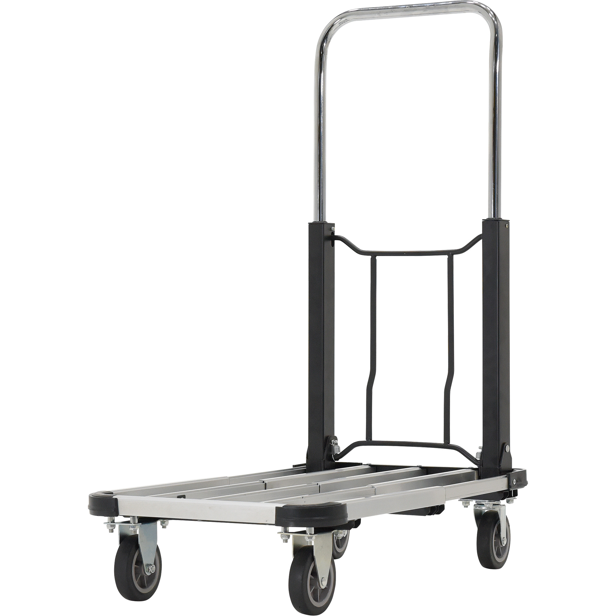 Chariot à plateforme repliable, Acier inoxydable, 300 lb, 28" lo x 16" la, Hauteur 33-1/2"