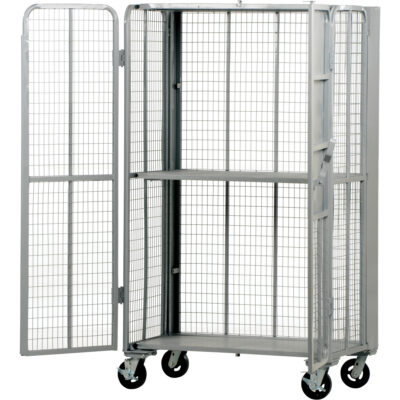 Chariot de sécurité escamotable de série FST, 1 niveaux, 27" lo x 45" la x 77" h, Cap. 2000 lb