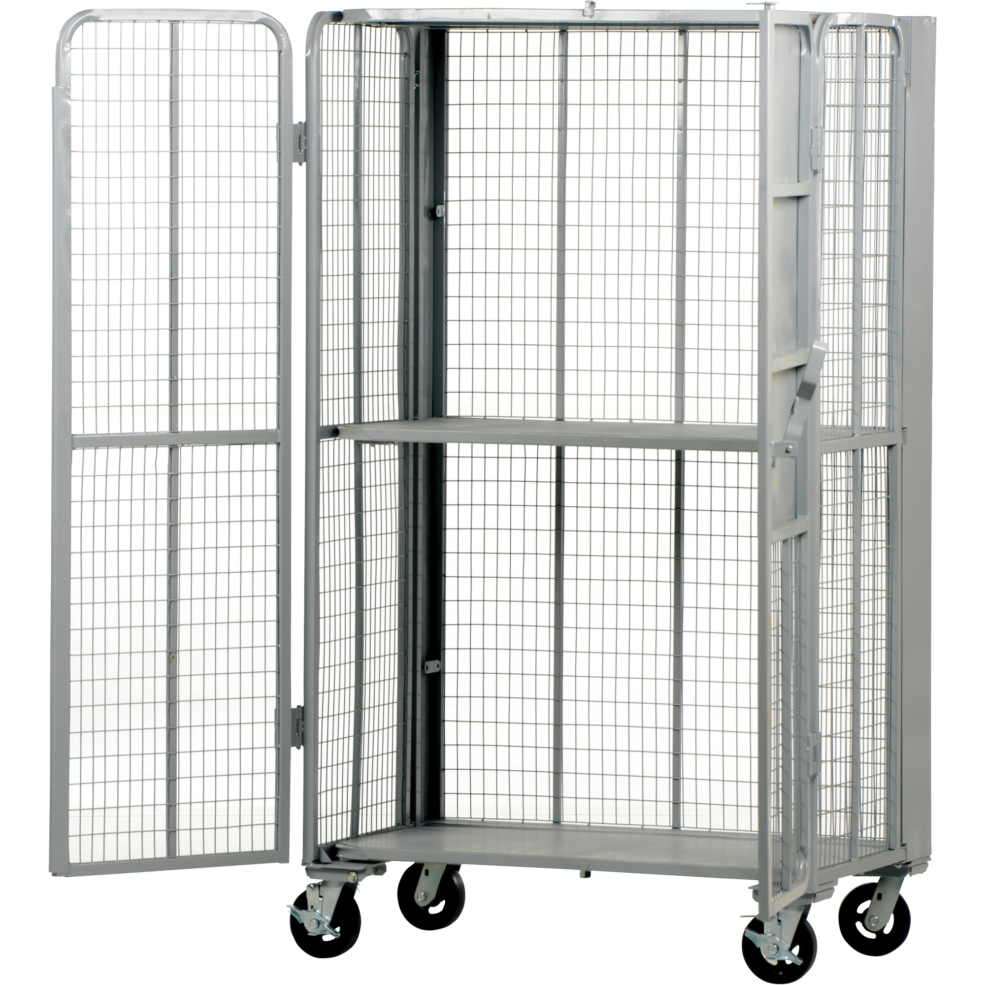 Chariot de sécurité escamotable de série FST, 1 niveaux, 27" lo x 45" la x 77" h, Cap. 2000 lb