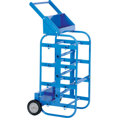 Chariot portatif pour matériaux bobinés, Acier, 11 Montants, 19-1/2" la x 43-1/4" h x 17-1/2" p, Capacité de 150 lb