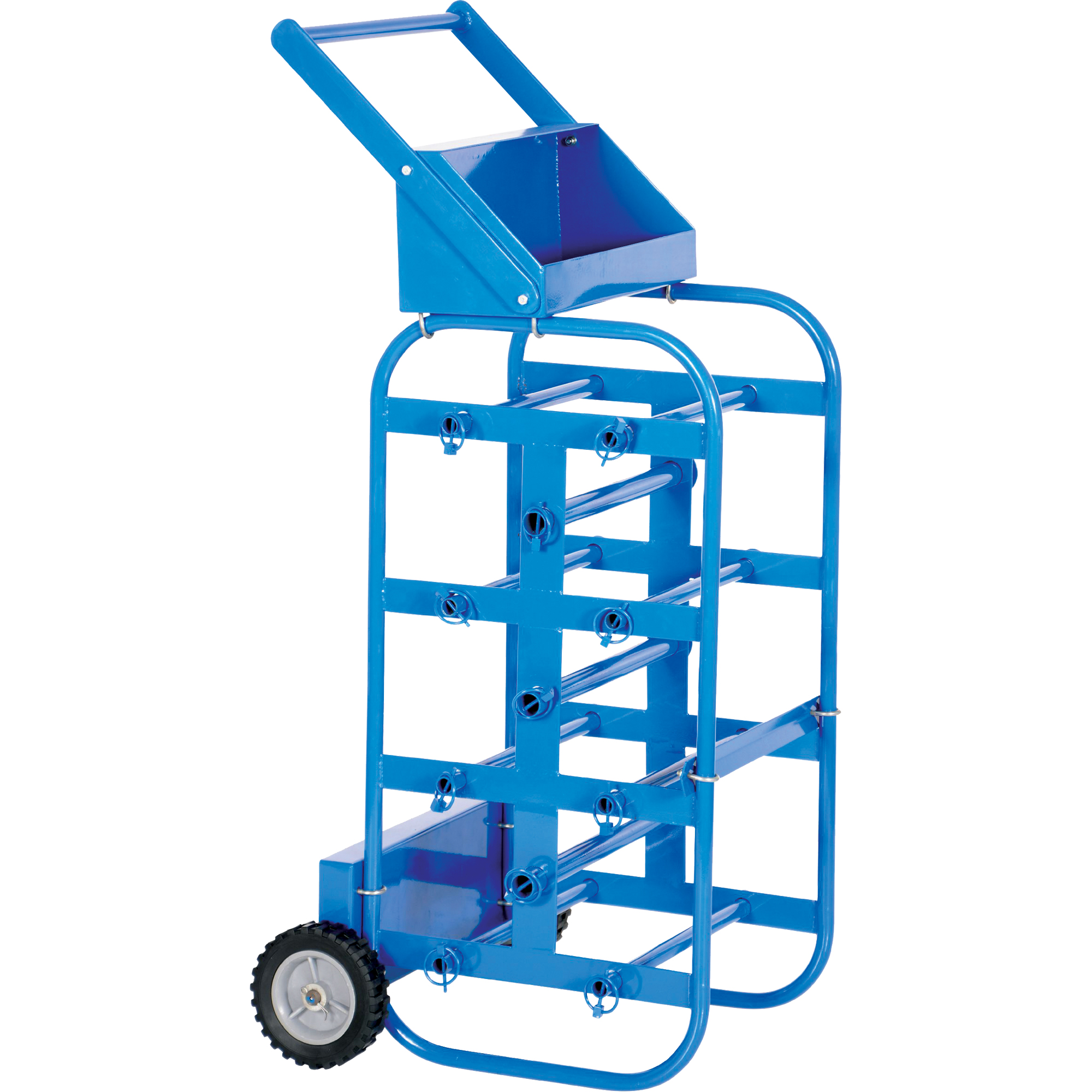 Chariot portatif pour matériaux bobinés, Acier, 11 Montants, 19-1/2" la x 43-1/4" h x 17-1/2" p, Capacité de 150 lb