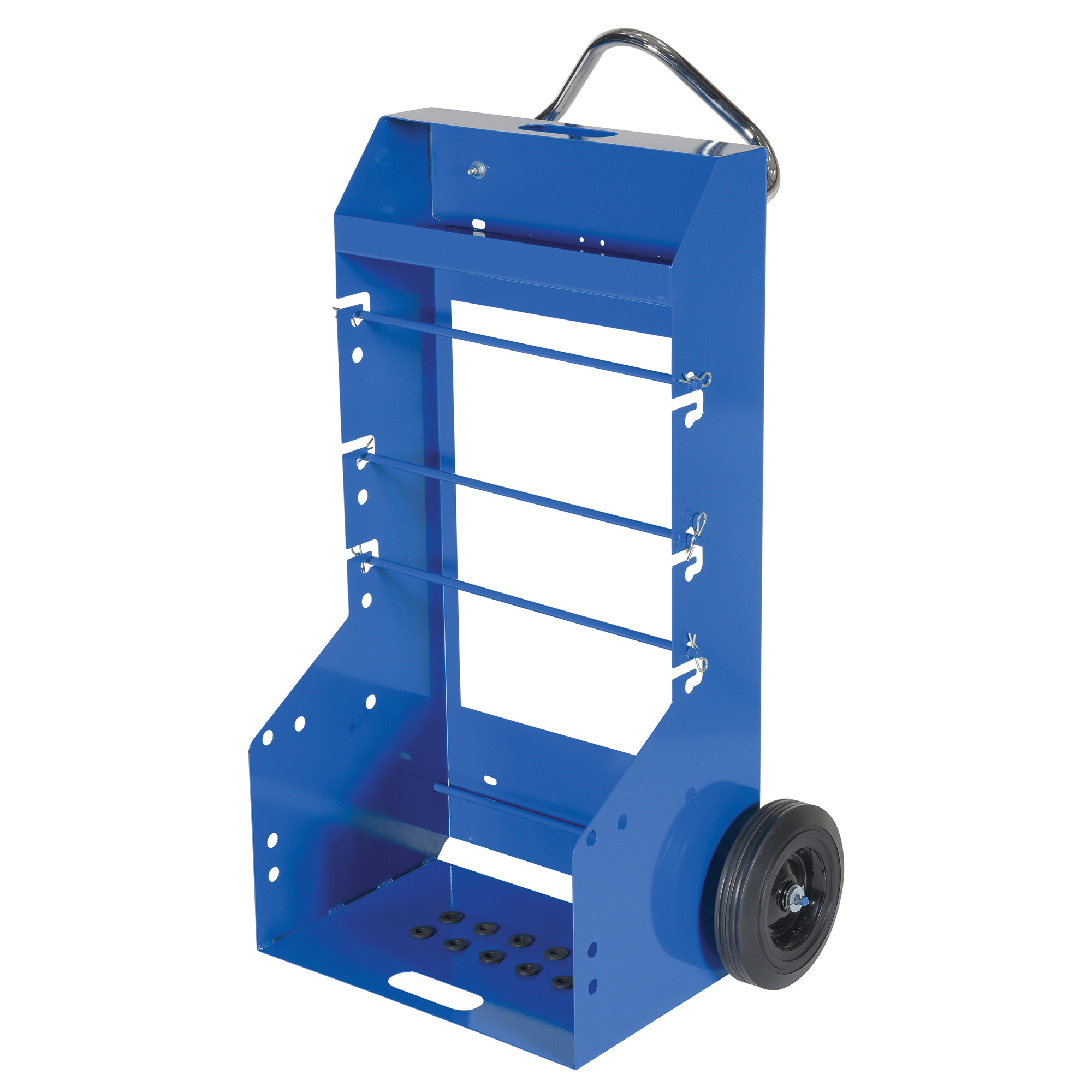 Chariot portatif pour matériaux bobinés, Acier, 4 Montants, 29" la x 47-5/16" h x 21-7/8" p, Capacité de 300 lb