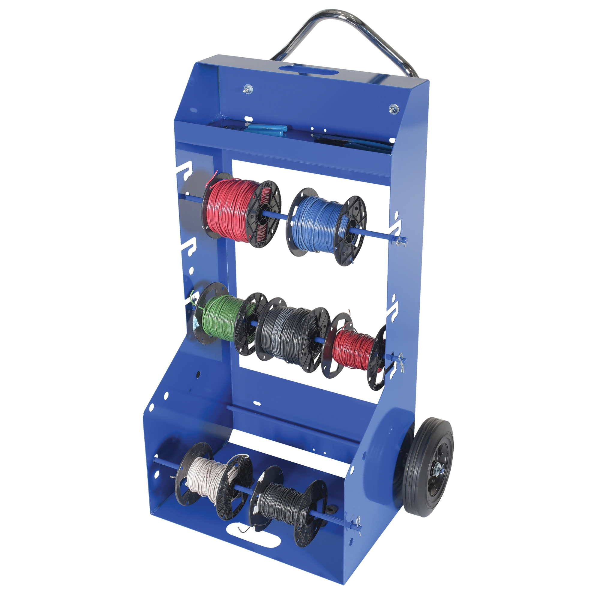 Chariot portatif pour matériaux bobinés, Acier, 4 Montants, 29" la x 47-5/16" h x 21-7/8" p, Capacité de 300 lb – Image 2