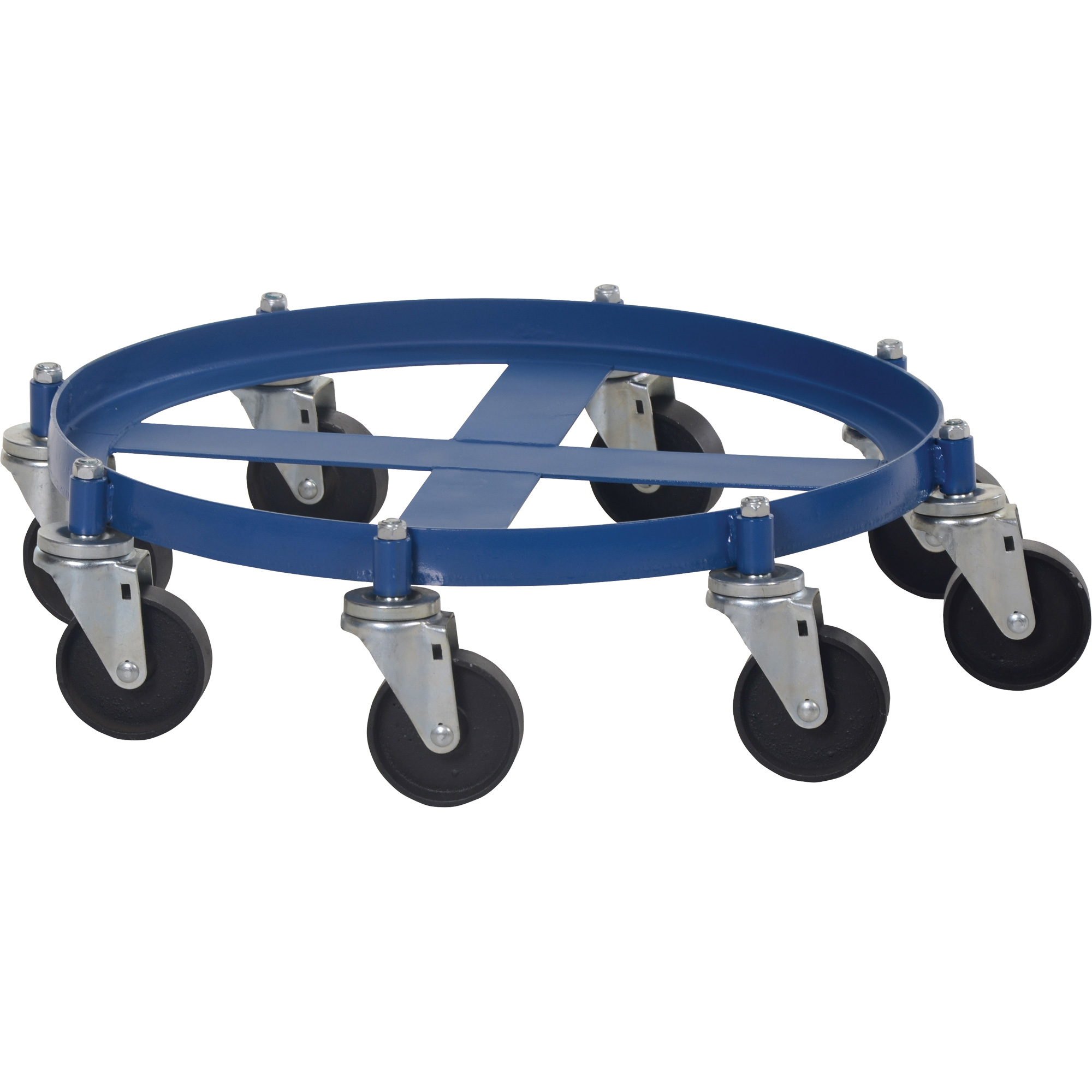 Chariot pour baril octogonal, Acier, Capacitée 2000 lb, Diamètre 27-1/16", Roue en Fonte