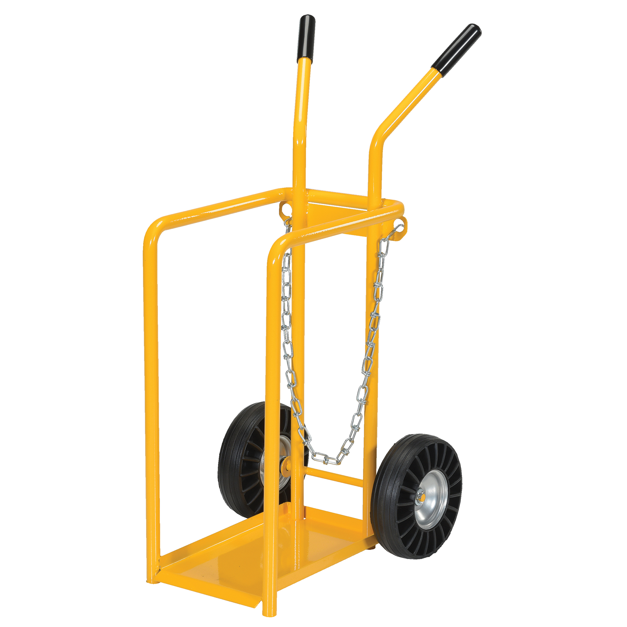 Chariot pour bouteille de gaz, Roues Caoutchouc moulé, Base de 9-13/16" la x 16" lo, 150 lb