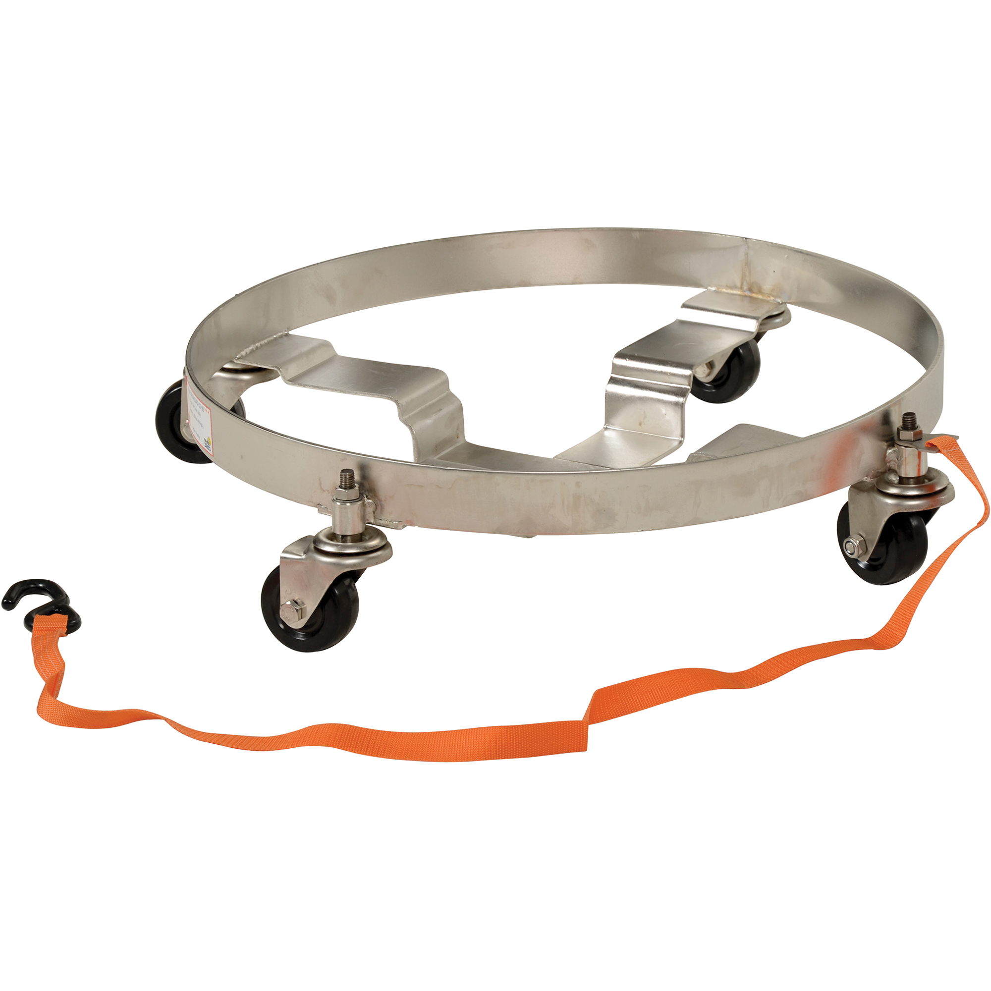 Chariots à étages multiples pour baril, Acier inoxydable, Capacitée 900 lb, Diamètre 23-1/2", Roue en Caoutchouc