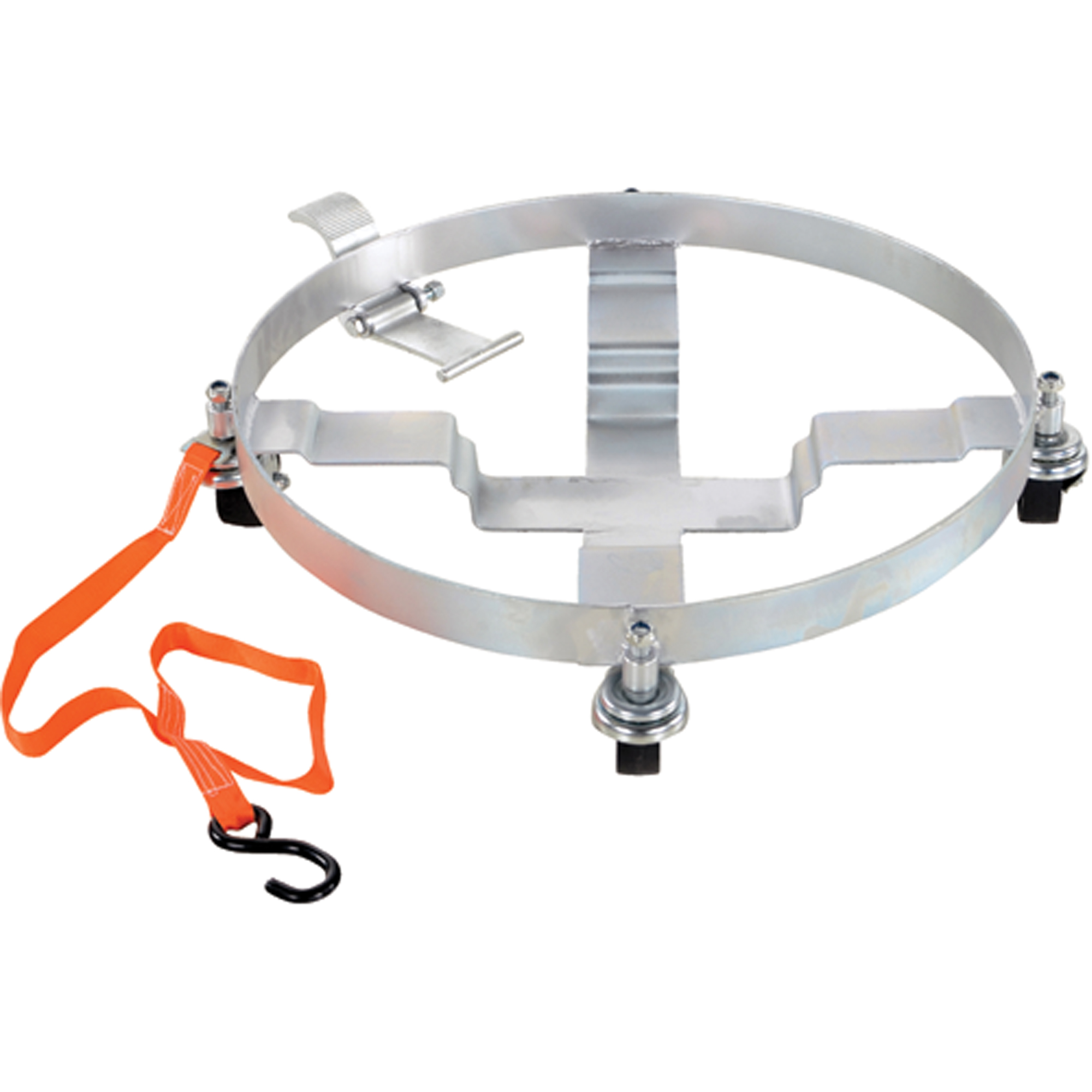 Chariots à inclinaison pour baril, Acier, Capacitée 1200 lb, Diamètre 23-1/2", Roue en Fonte