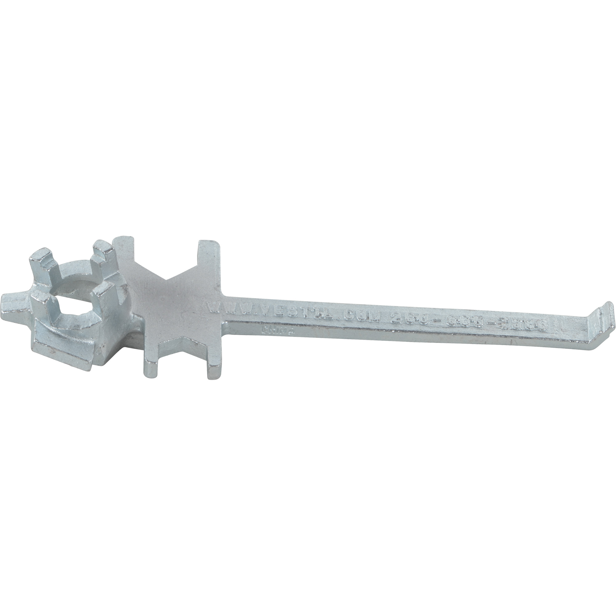 Clé pour bouchon-écrou spécialisée à un seul côté, Ouverture de 1-1/2", Poignée 7-1/2", Acier moulé au zinc