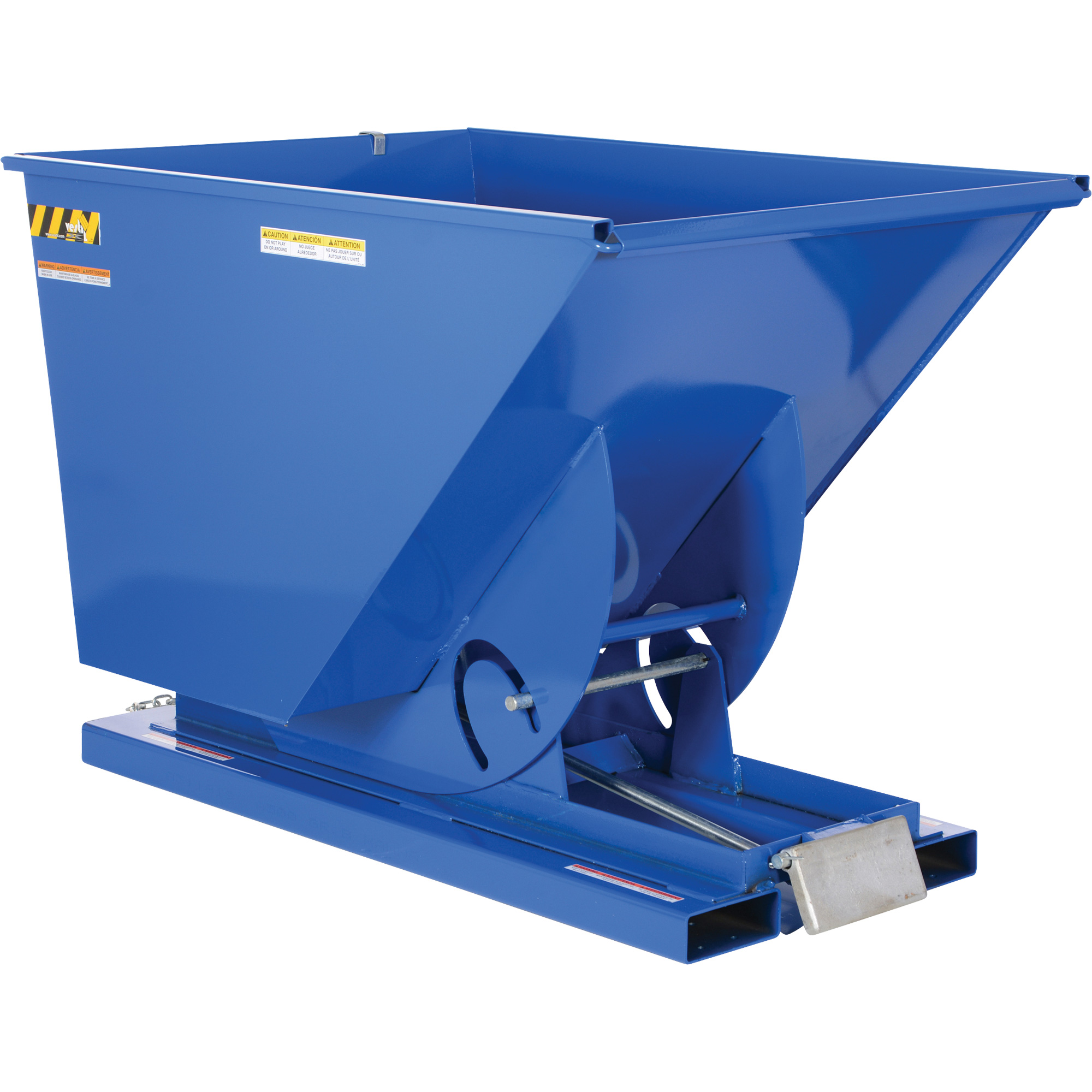 Conteneur autobasculeur, Acier, 1-1/2 vg³, Bleu