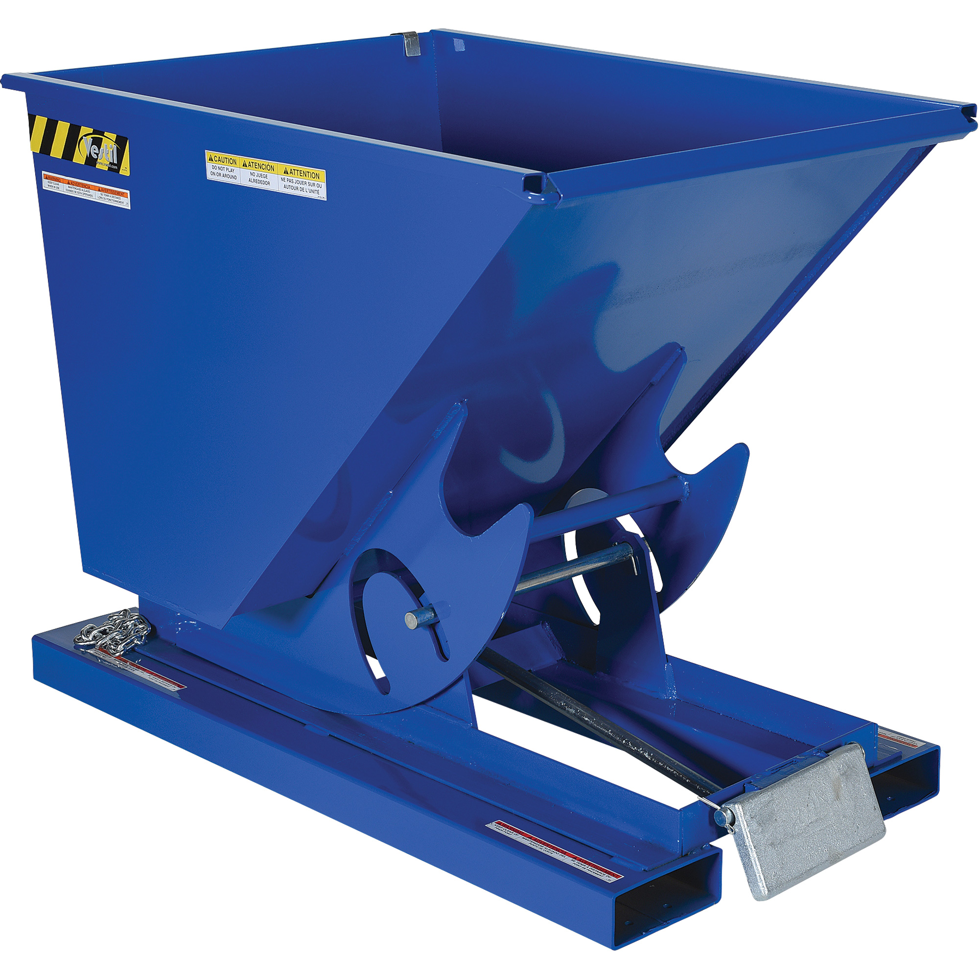 Conteneur autobasculeur, Acier, 1/2 vg³, Bleu