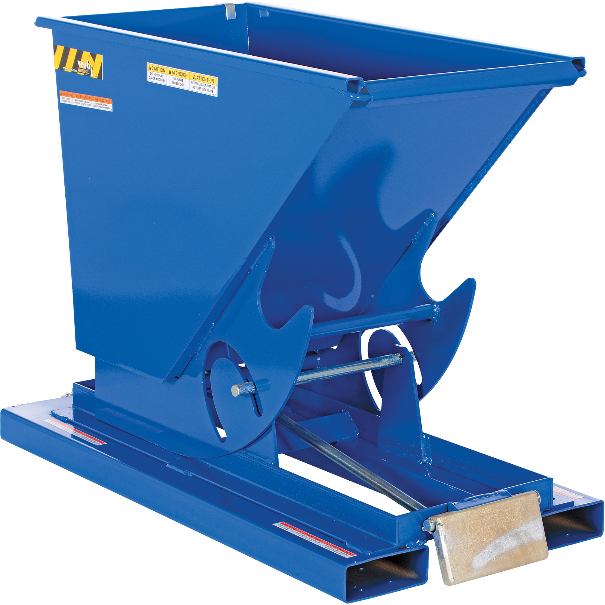 Conteneur autobasculeur, Acier, 1/4 vg³, Bleu