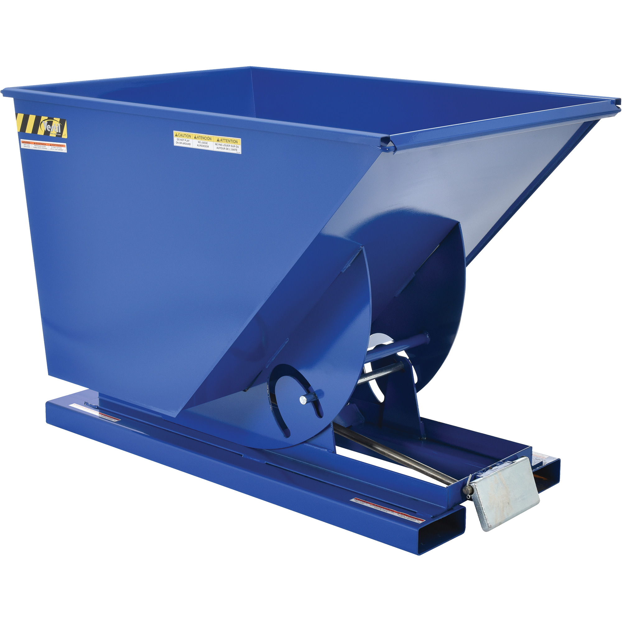 Conteneur autobasculeur, Acier, 1 vg³, Bleu