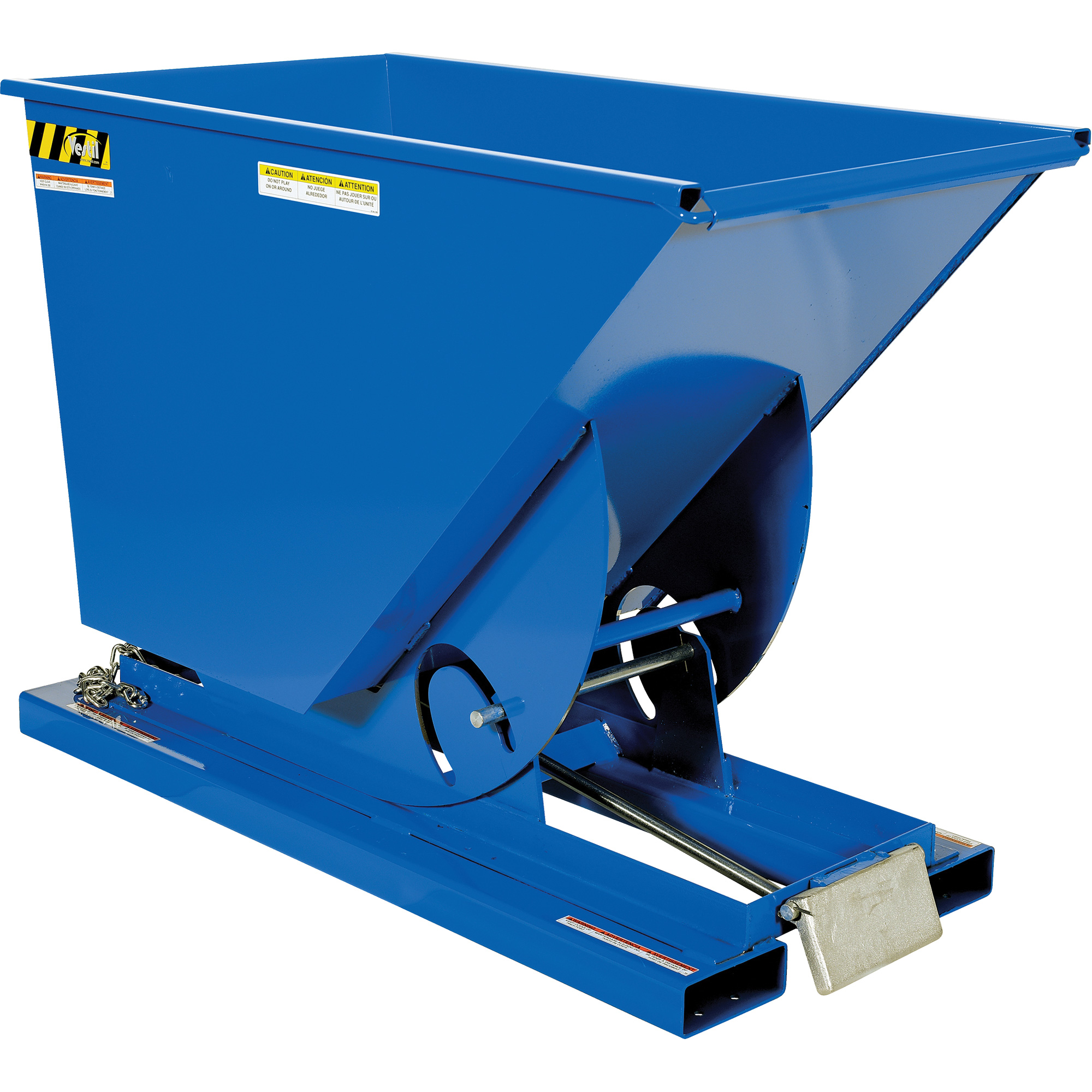 Conteneur autobasculeur, Acier, 3/4 vg³, Bleu