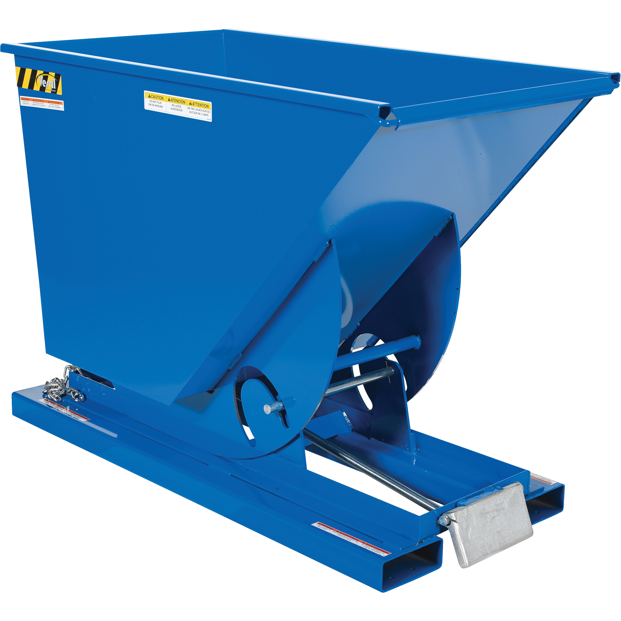Conteneur autobasculeur, Acier, 3/4 vg³, Bleu