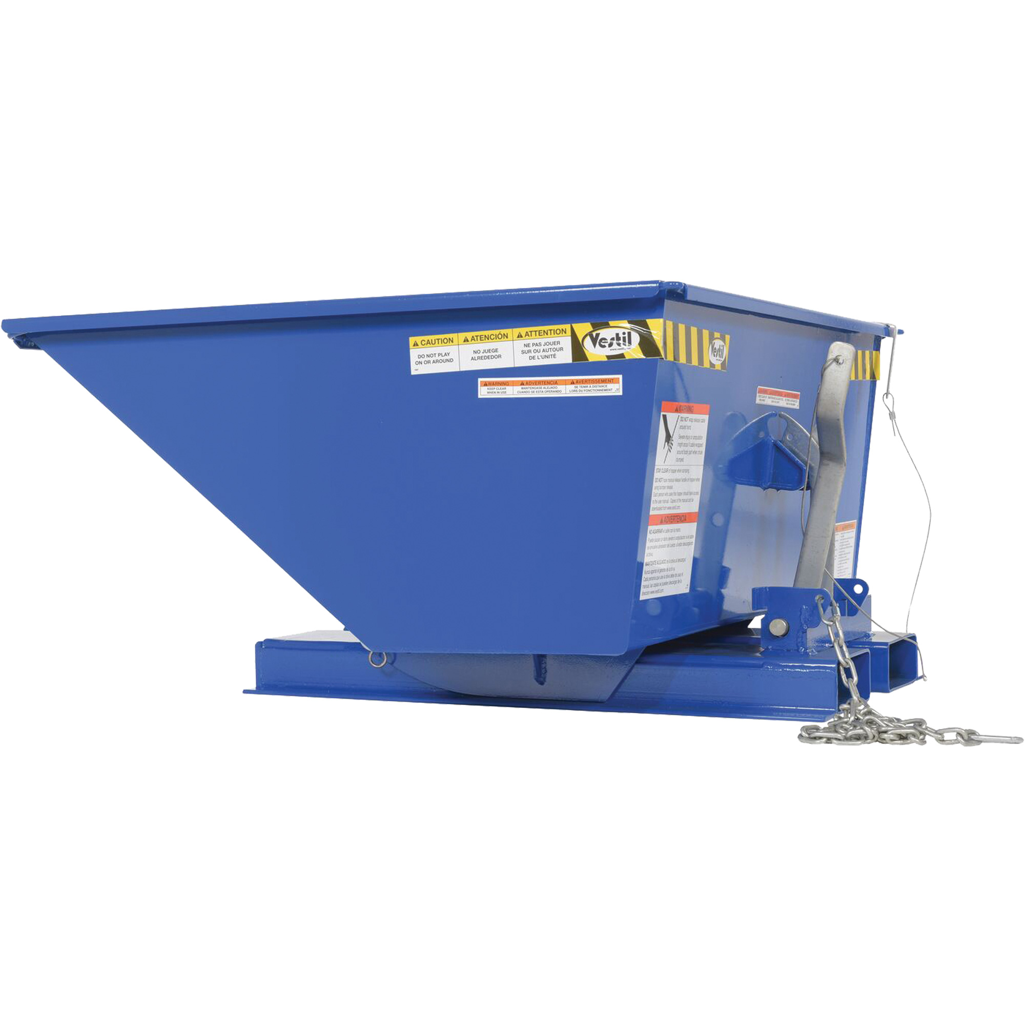 Conteneur autobasculeur en style D à profil bas, Acier, 1/3 vg³, Bleu