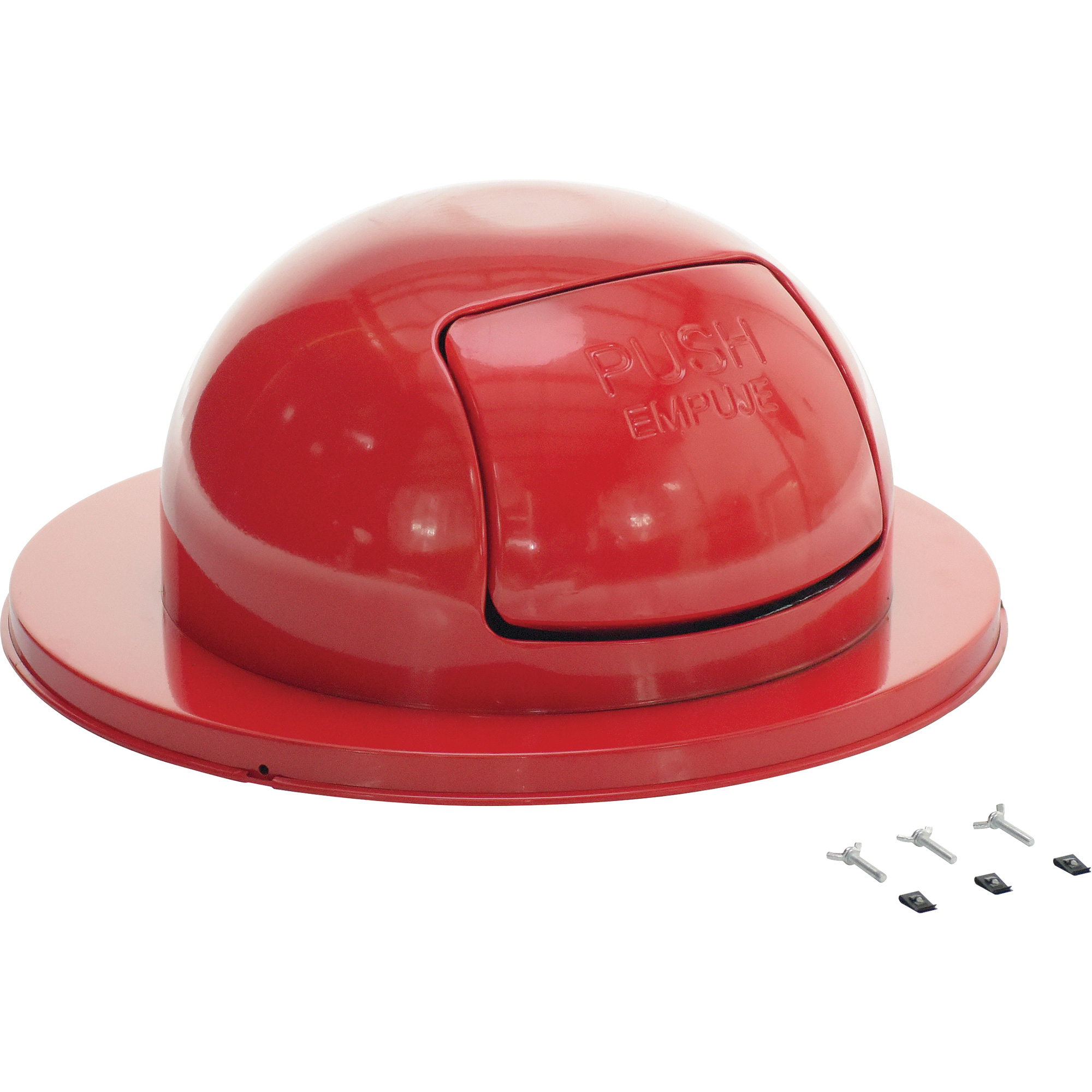 Couvercle pour baril à déchets, Couvercle bombé, Métal, Convient aux contenants 23-1/2" dia.