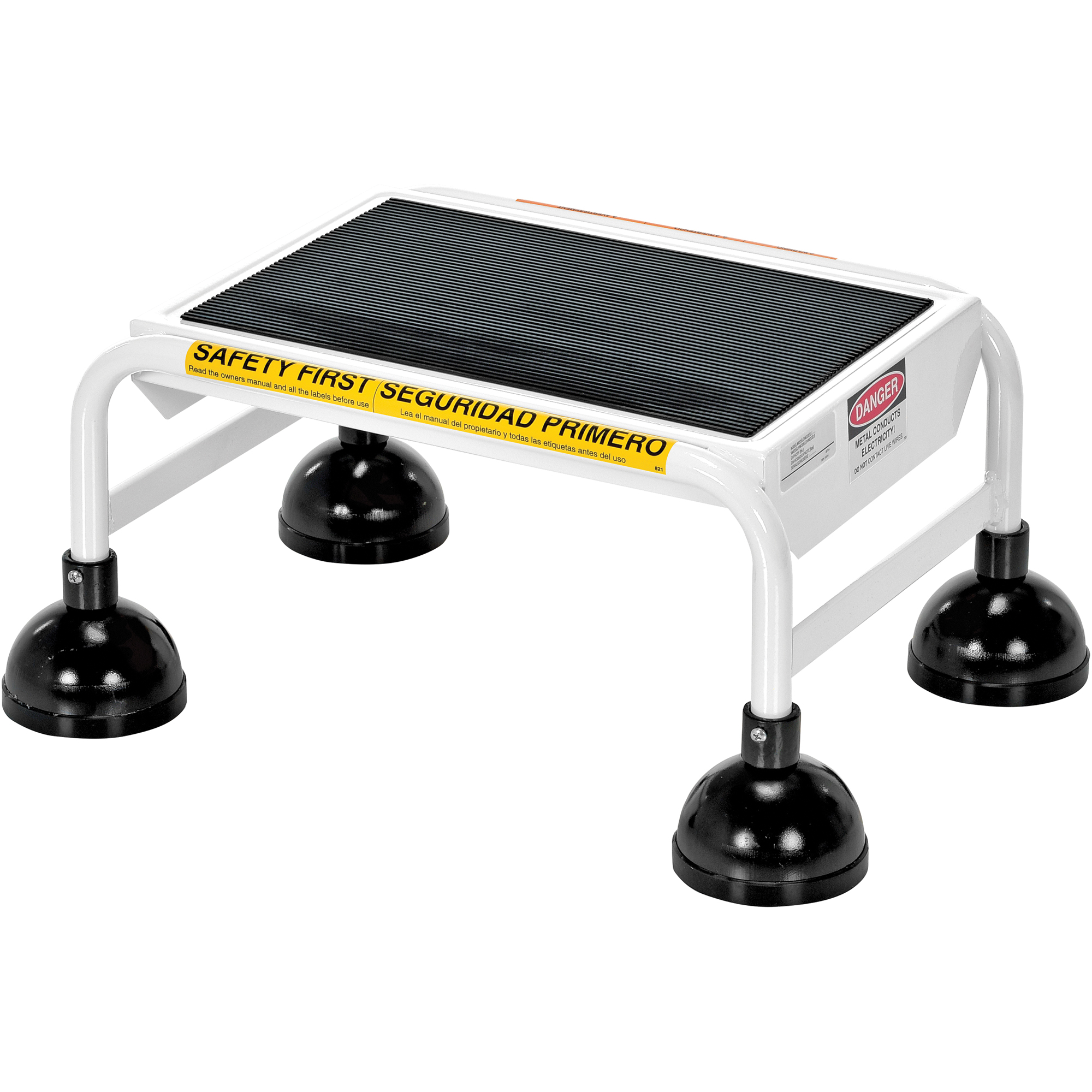 Échelles Stop-Step, 1 marches, Largeur de la marche 16", Hauteur de la plateforme 9-9/16", Acier