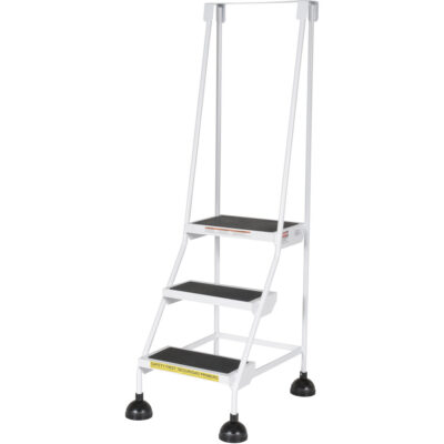 Échelles Stop-Step, 3 marches, Largeur de la marche 16", Hauteur de la plateforme 28-11/16", Acier
