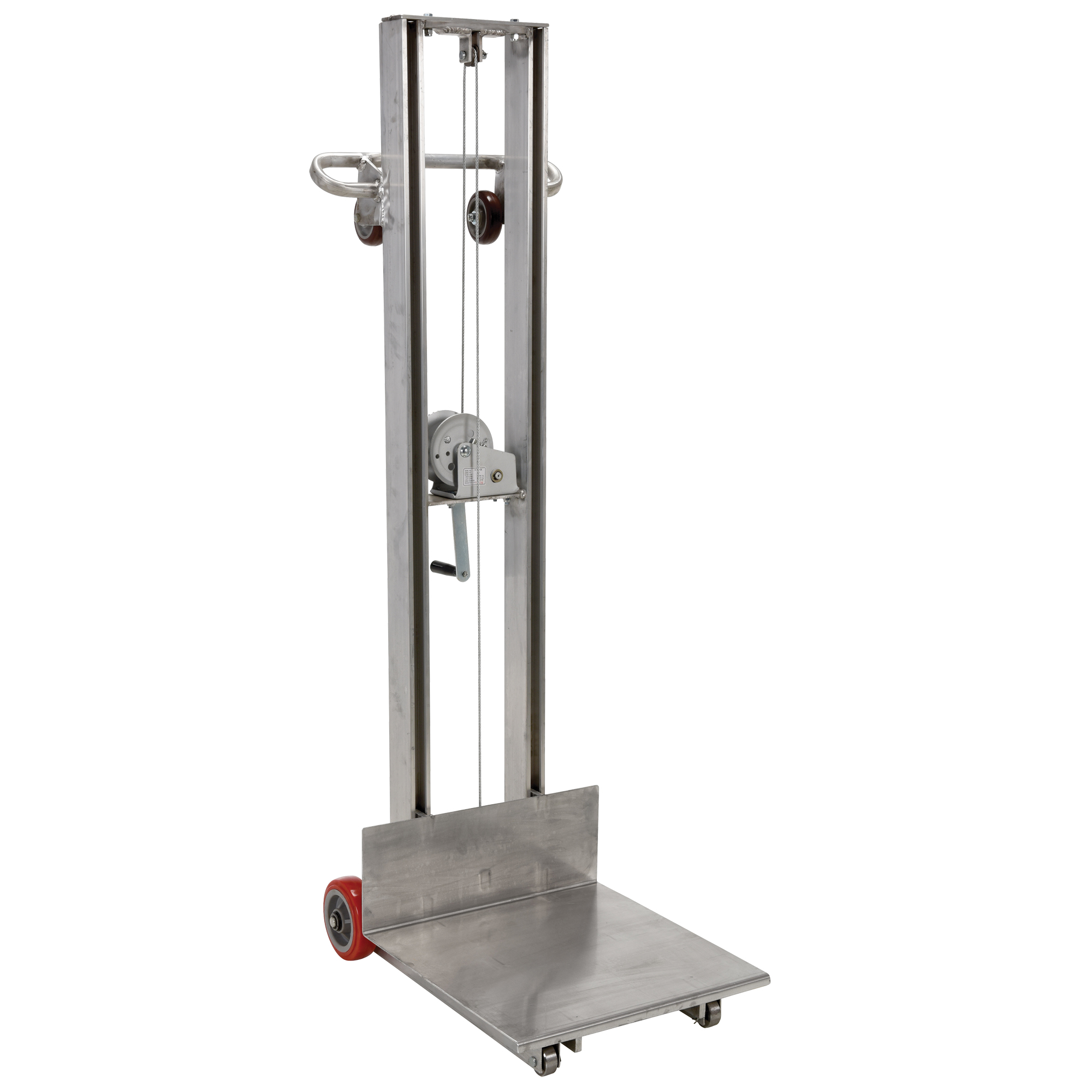 Empileur à plateforme, Mécanisme Treuil manuel, Capacité de 400 lb, Levage max de 58"