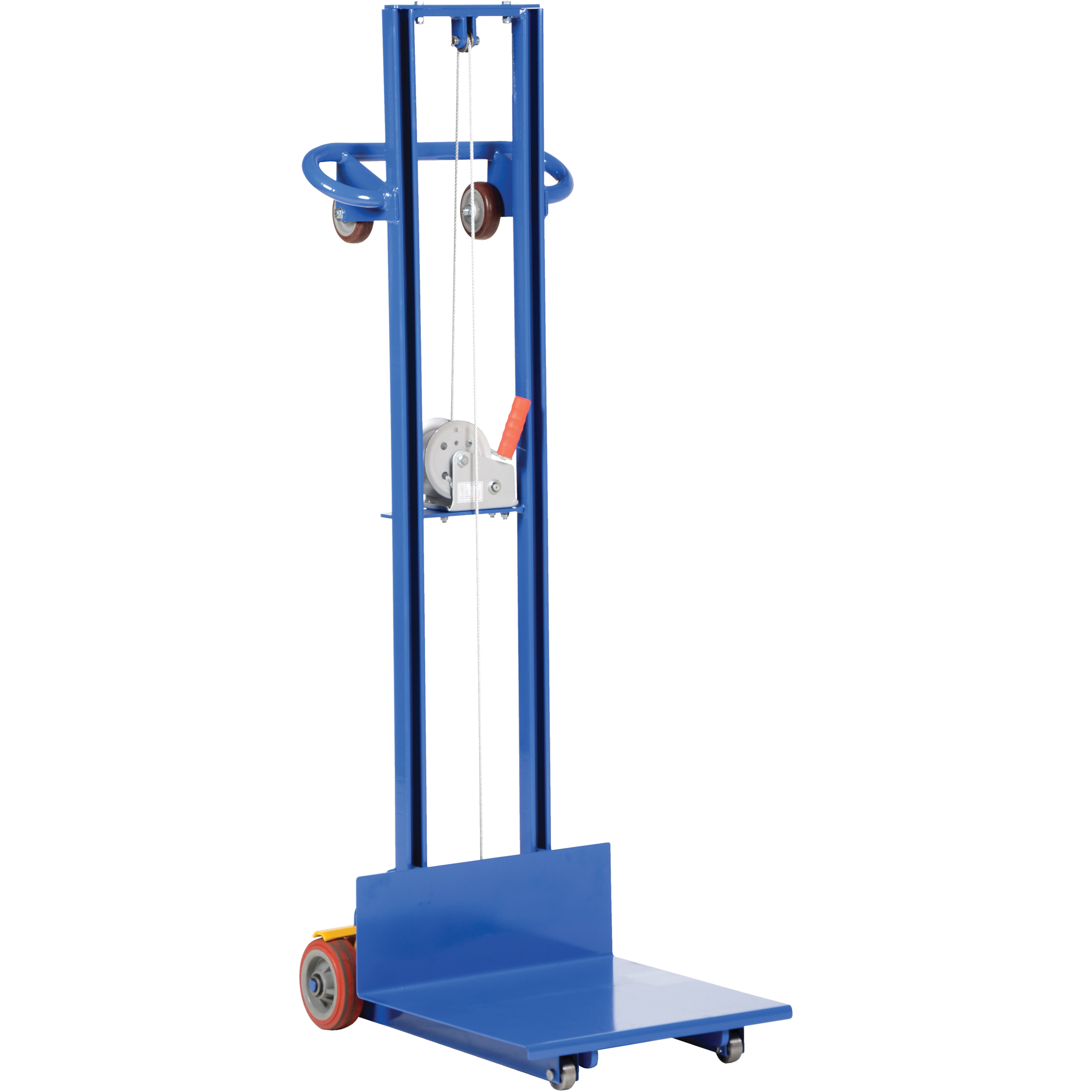 Empileur à plateforme, Mécanisme Treuil manuel, Capacité de 400 lb, Levage max de 58"