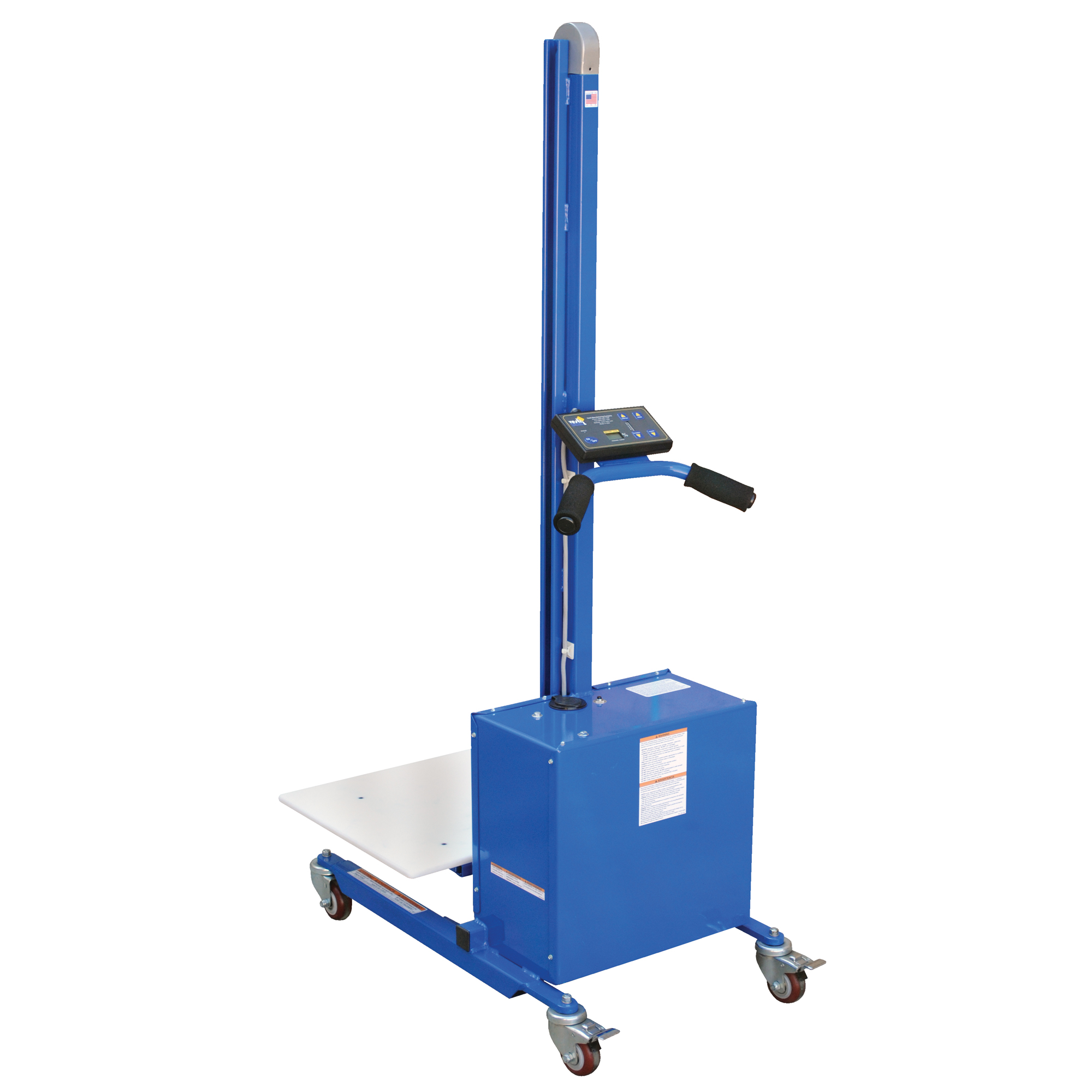 Gerbeur à plateforme à élévation rapide, Mécanisme Électrique, Capacité de 175 lb, Levage max de 57"