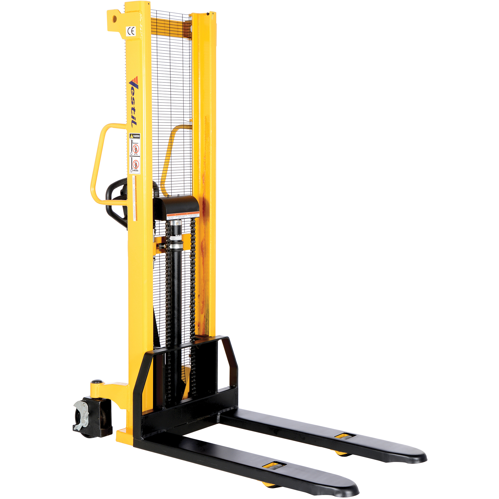 Gerbeur hydraulique manuel, Fonctionnement Pompe manuelle, Capacité 2000 lb, Levée max 63"