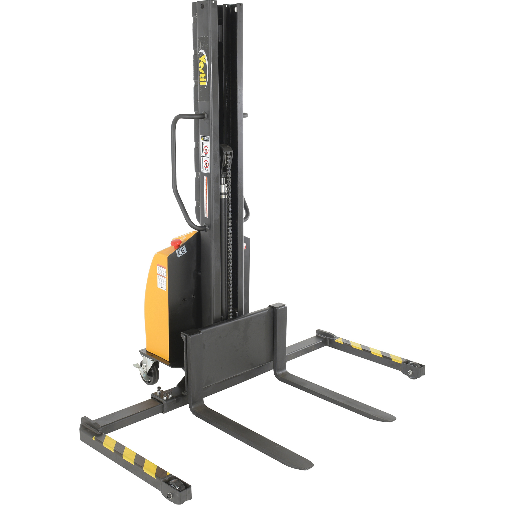 Gerbeur motorisé avec mât étroit, Fonctionnement Électrique, Capacité 1000 lb, Levée max 63"