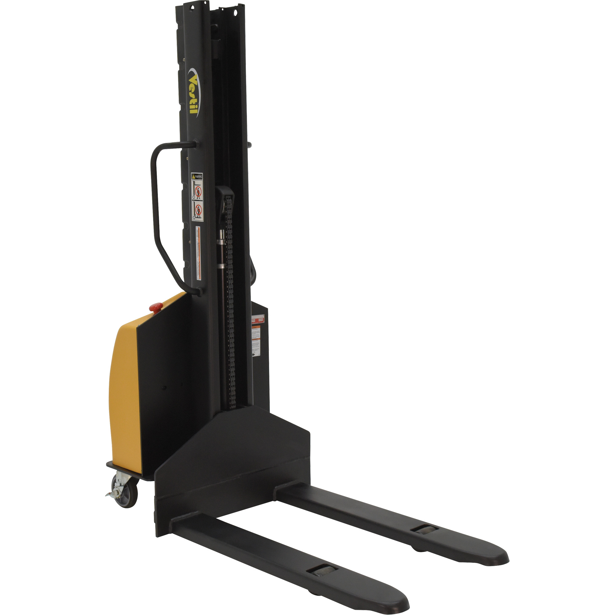 Gerbeur motorisé avec mât étroit, Fonctionnement Électrique, Capacité 1000 lb, Levée max 63"