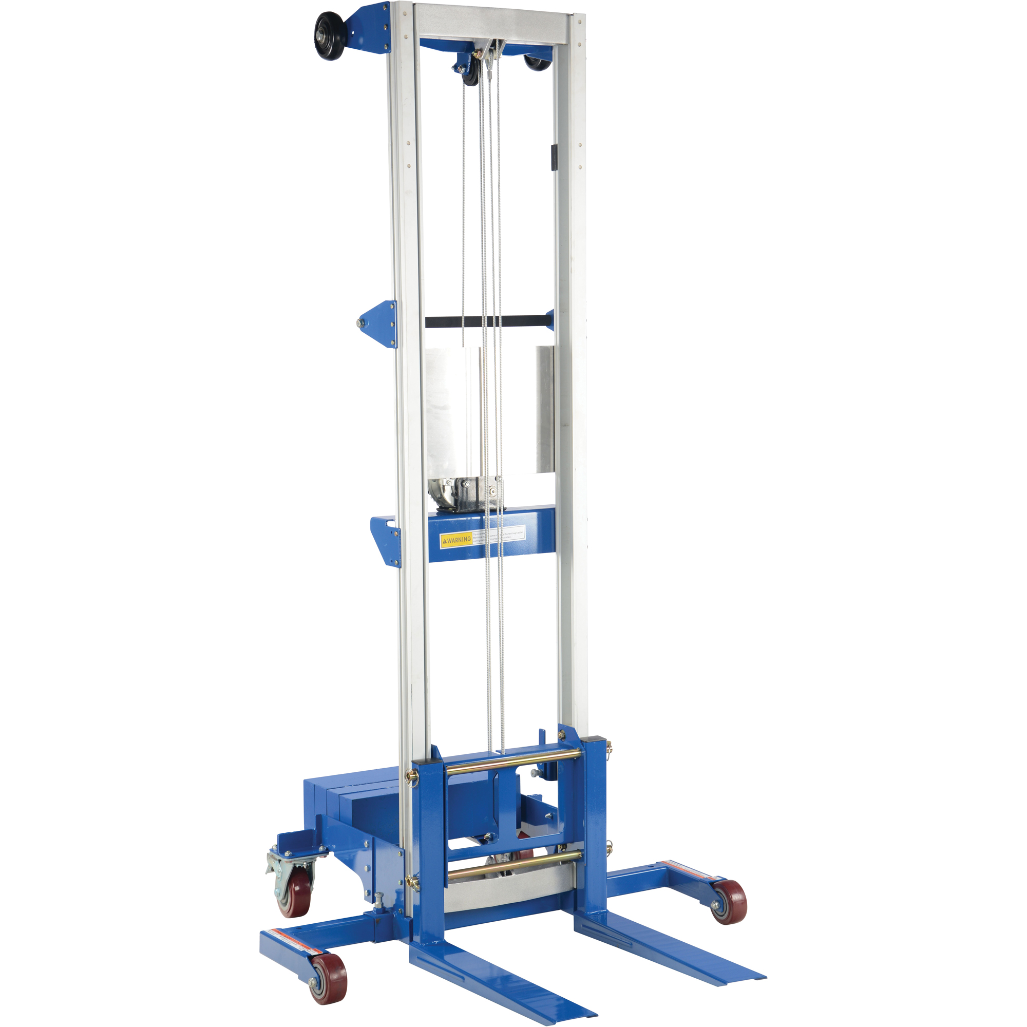 Gerbeur pour chariot élévateur - conception à contrepoids, Fonctionnement Treuil manuel, Capacité 350 lb, Levée max 122"