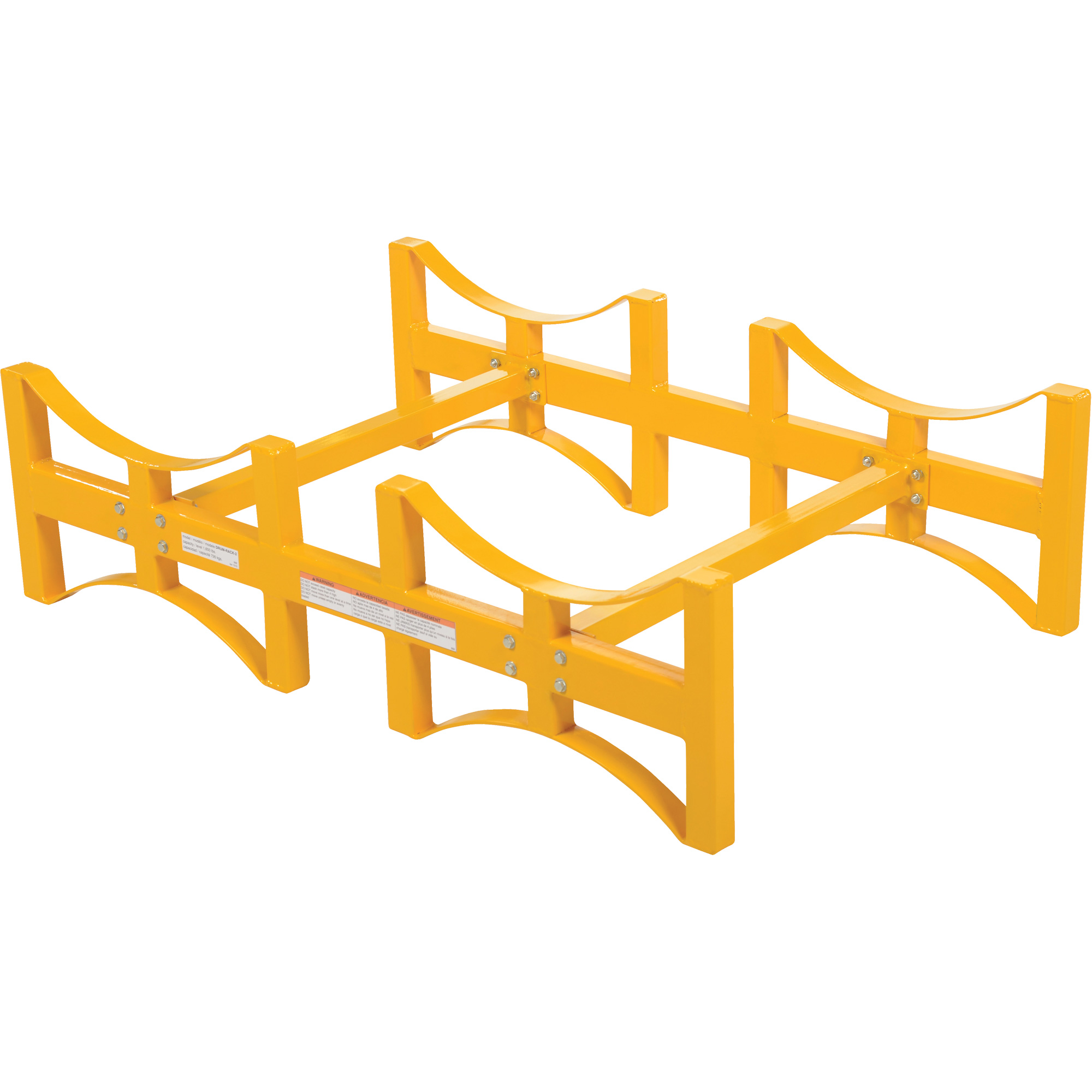 Porte-barils empilable en acier, 2 barils, Capacité de 1600 lb, 45-1/2" la x 29-7/8" p x 12-3/4" h