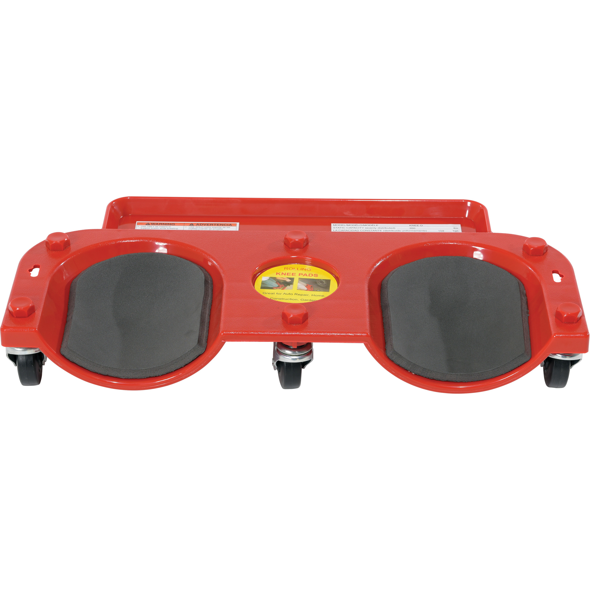 Socle roulant pour les genoux, Plastique, Rouge, Capacité 350 lb – Image 2