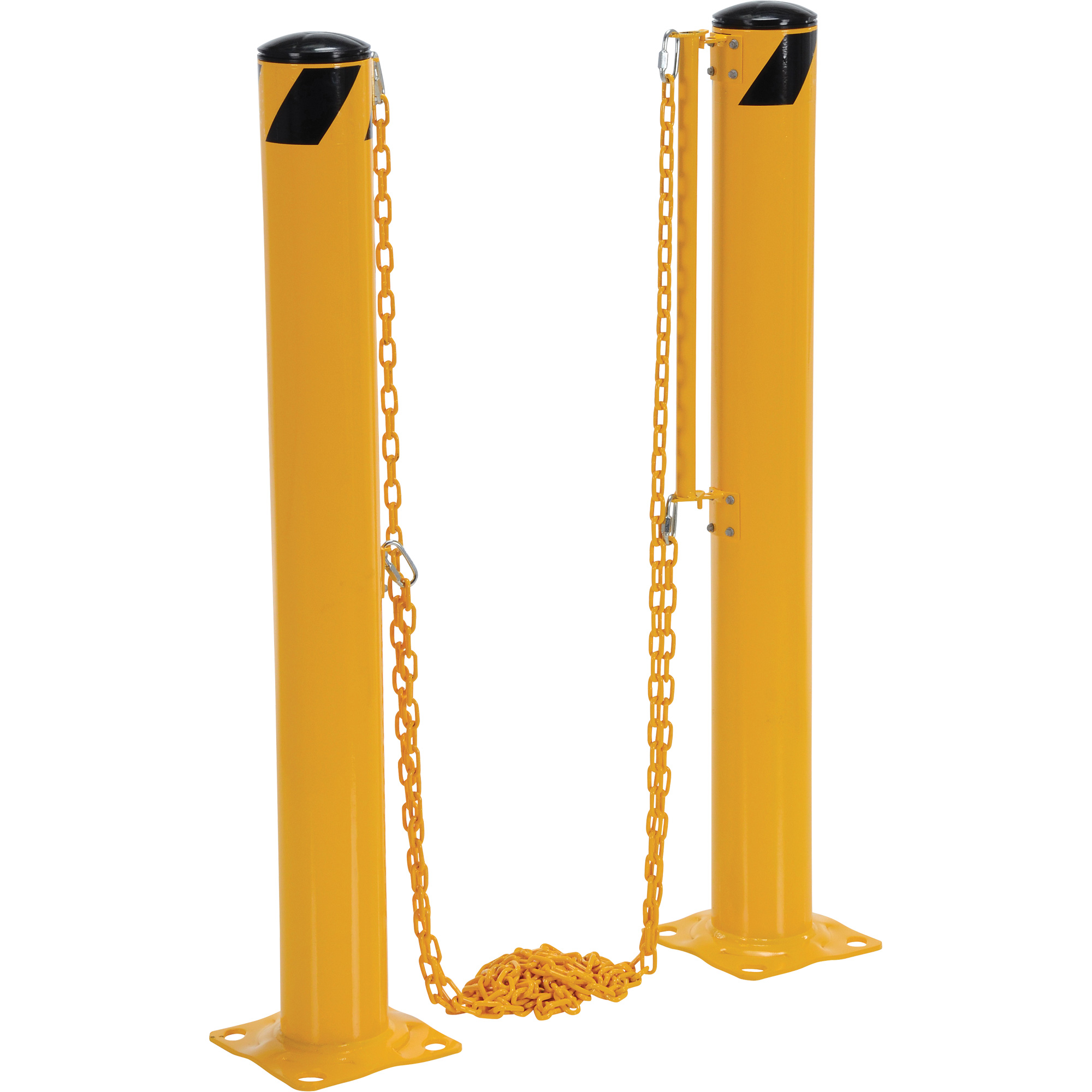 Système de bornes de protection et chaînes pour quai, Acier, 42" h x 6-5/8" la, Jaune