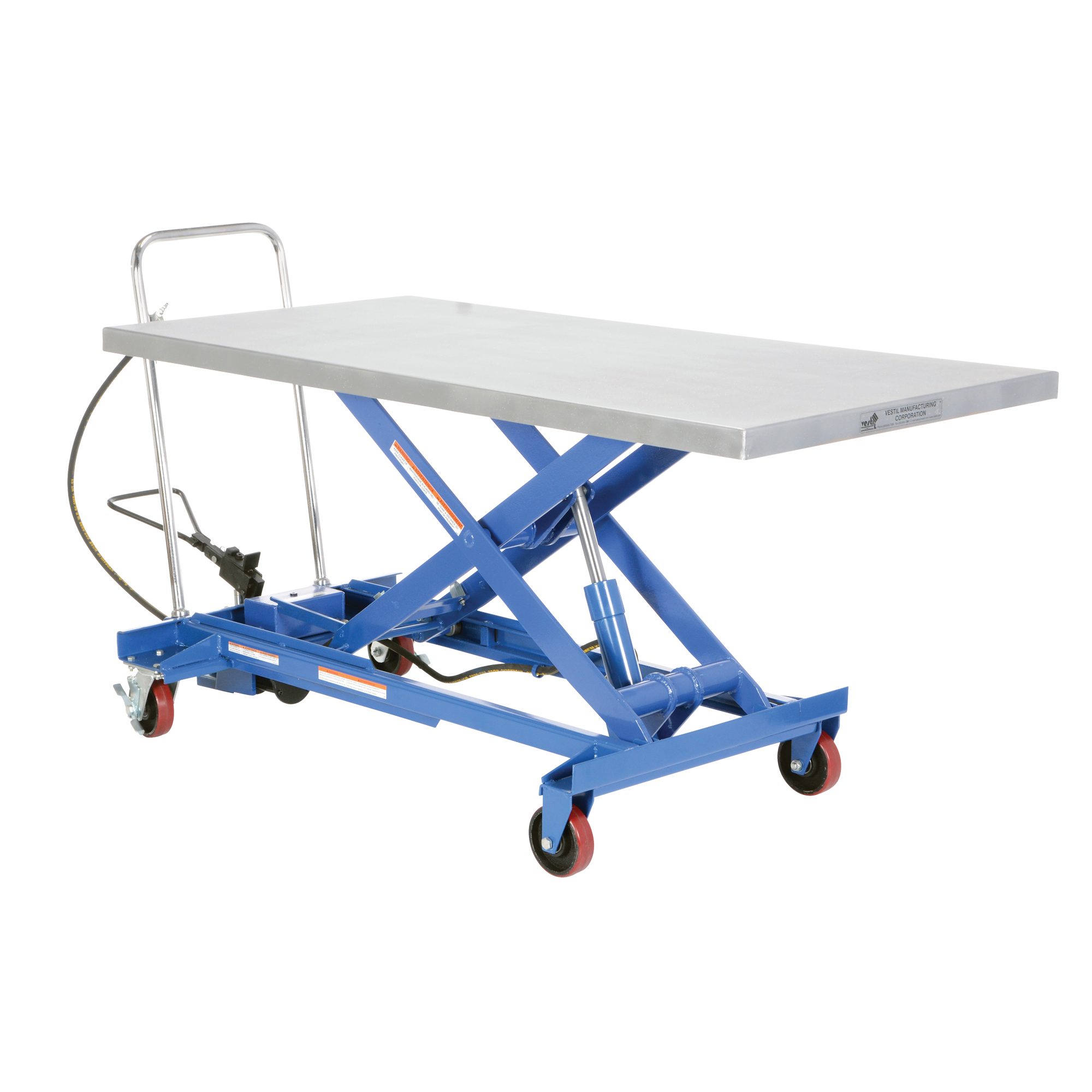 Table élévatrice à ciseaux hydraulique pneumatique, Acier, 63" lo x 31-1/2" la, Cap. 1000 lb