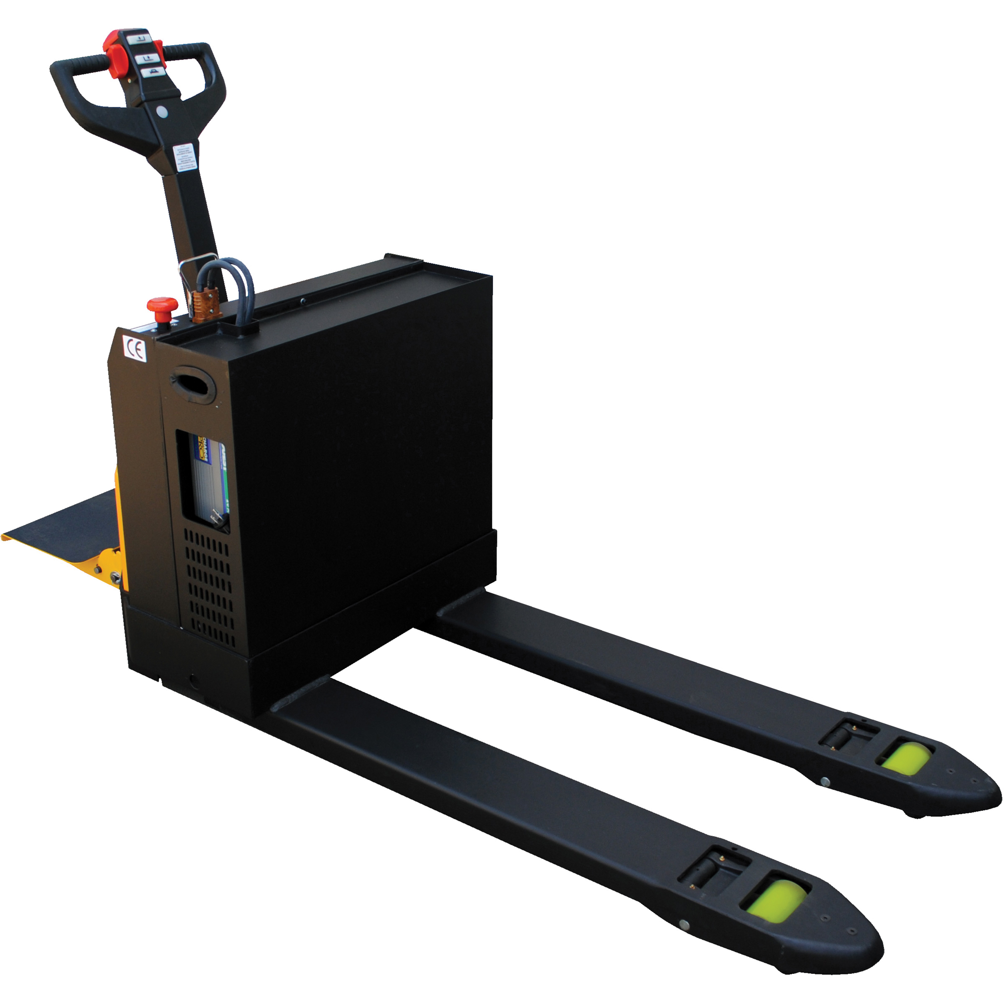 Transpalette électrique motorisé a/plateforme à conducteur debout, Capacité 4500 lb, 48" lo x 30,25" la
